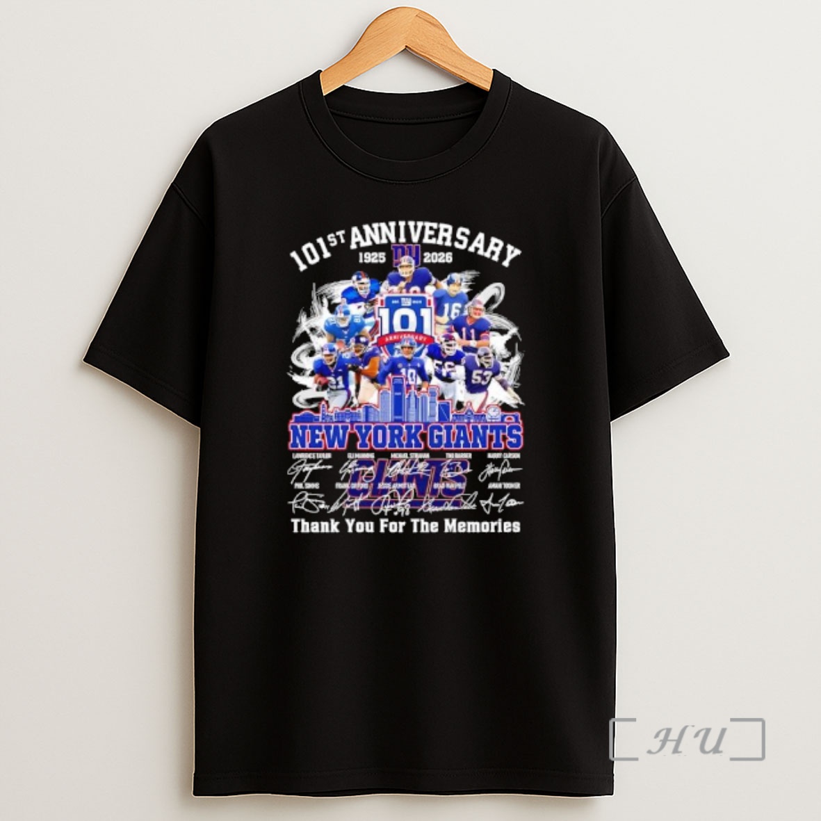 Officials New York Giants 1925 2026 101st Anniversary Thank For The Memories Signatures Shirt Sweatshirt Tee