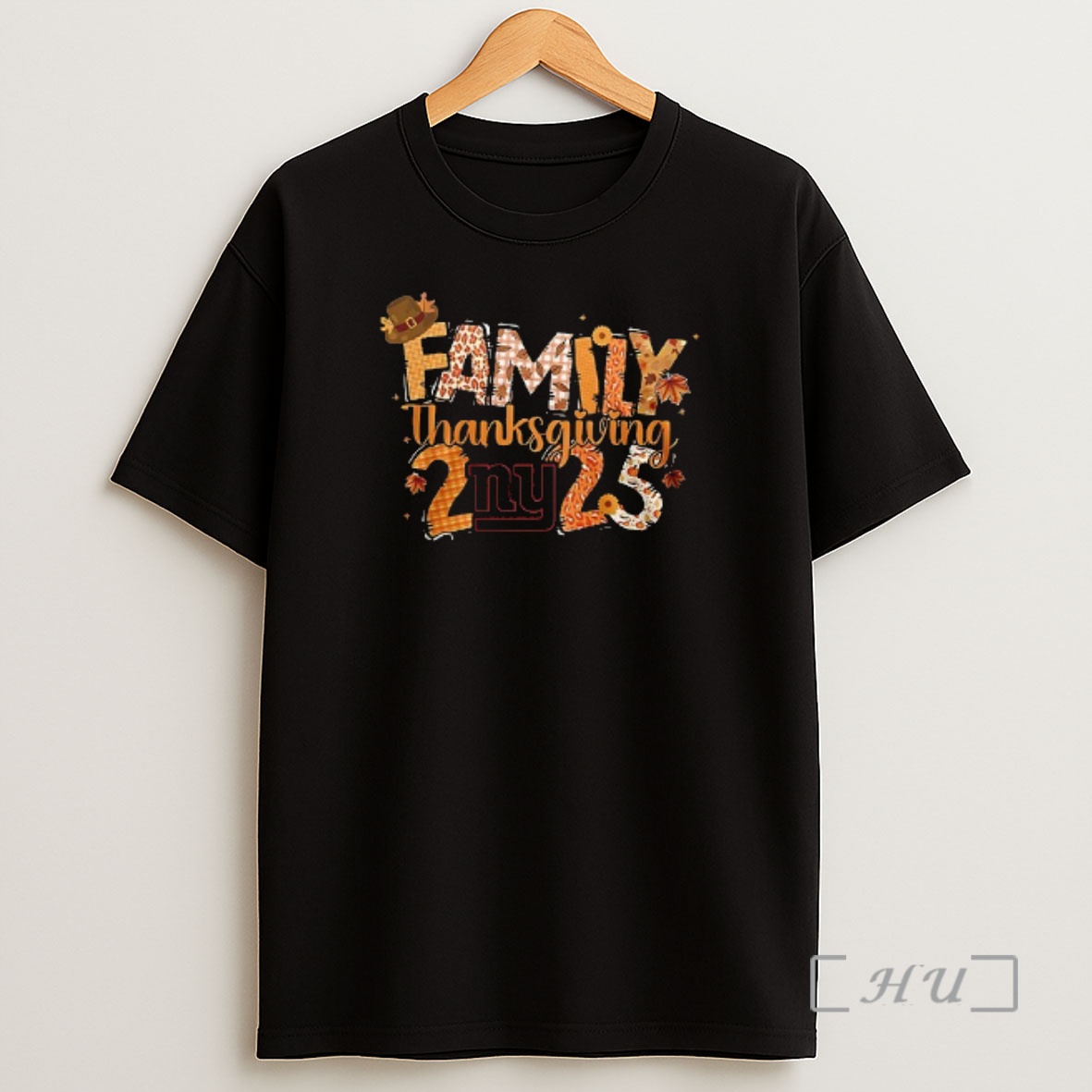 Officials New York Giants X Family Thanksgiving Turkey Double Sided Graphic Shirt Sweatshirt Tee