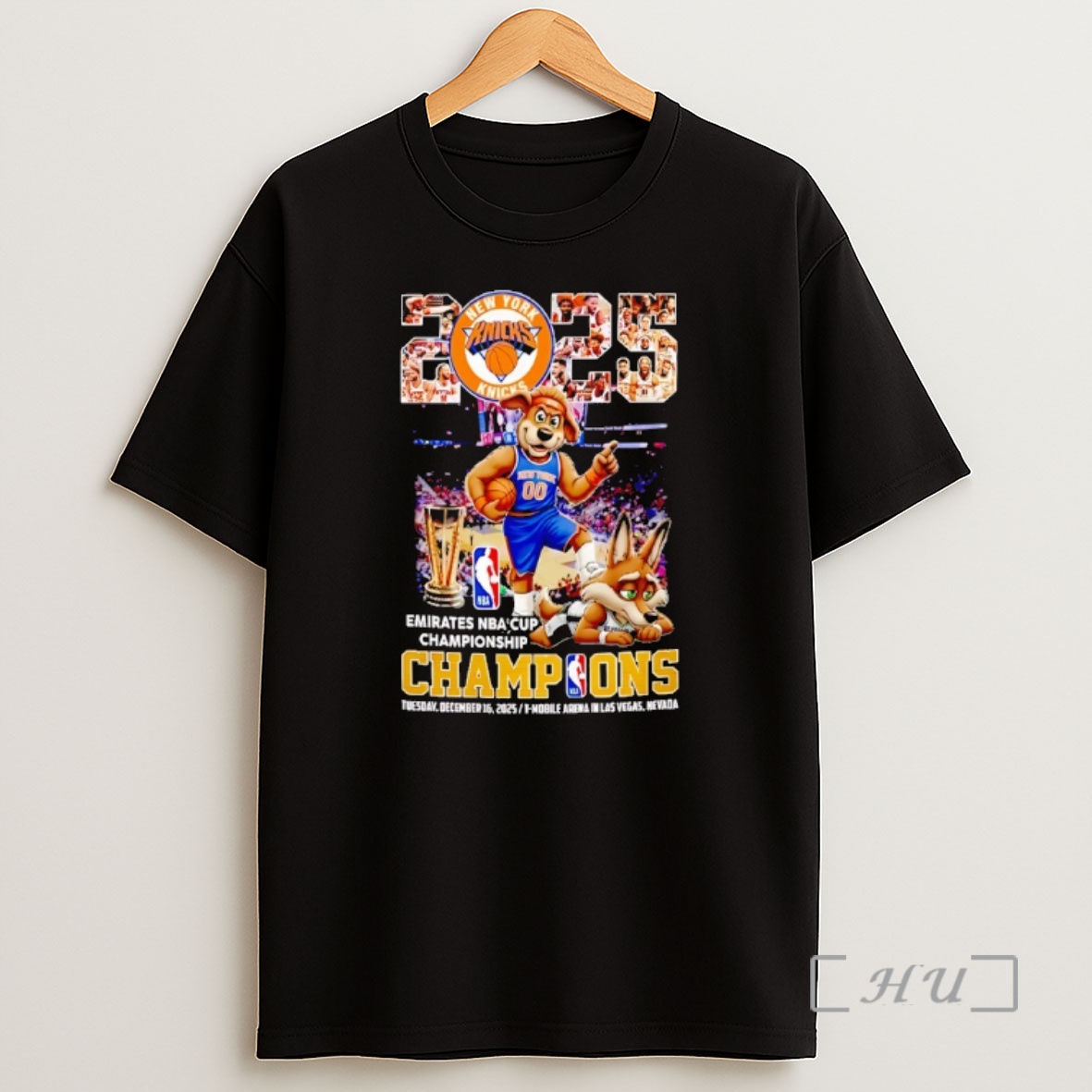 Officials New York Knicks Champions 2025 Emirates Nbacup Mascot Shirt Sweatshirt Tee