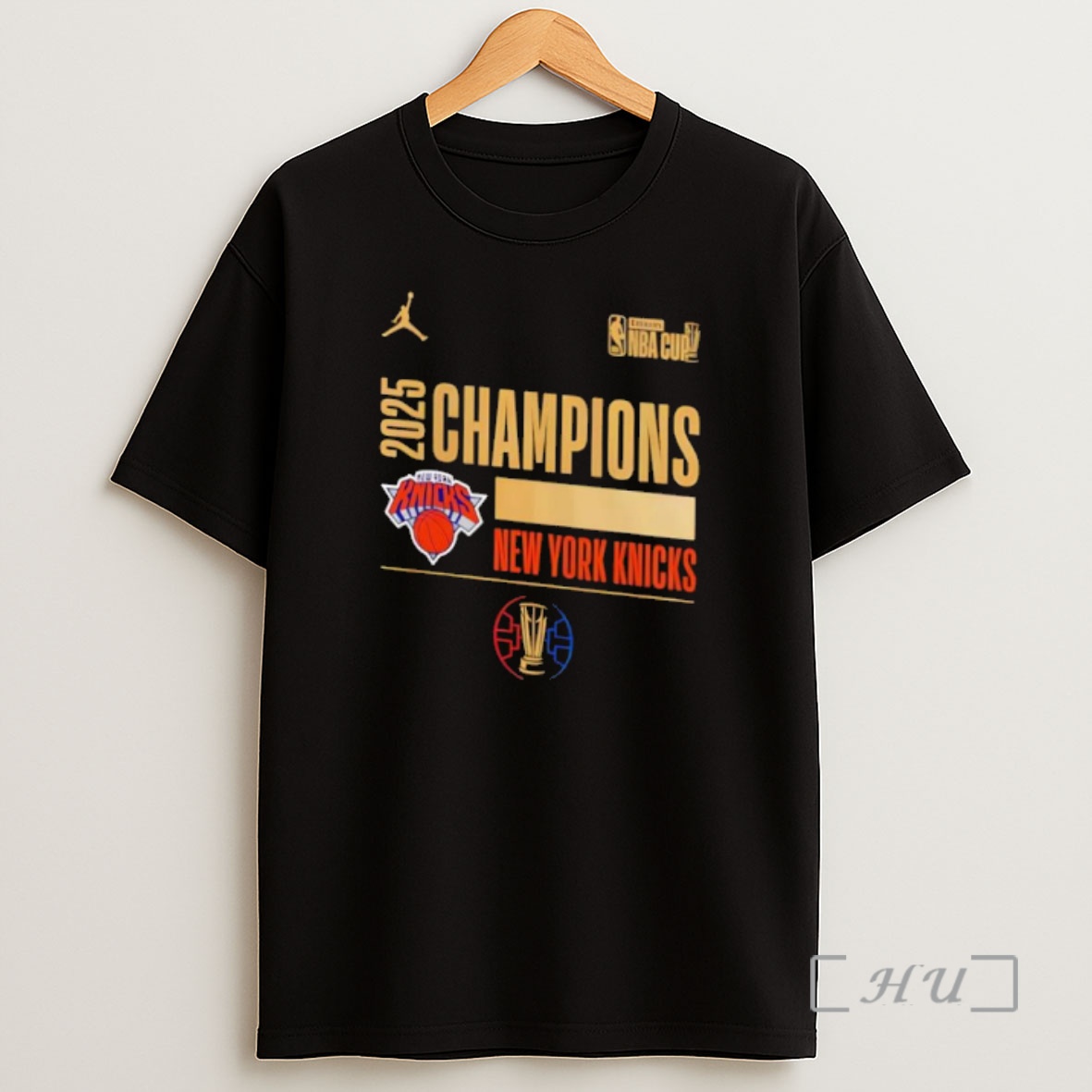 Officials New York Knicks Jordan Brand Black 2025 Nba Cup Champions Shirt Sweatshirt Tee