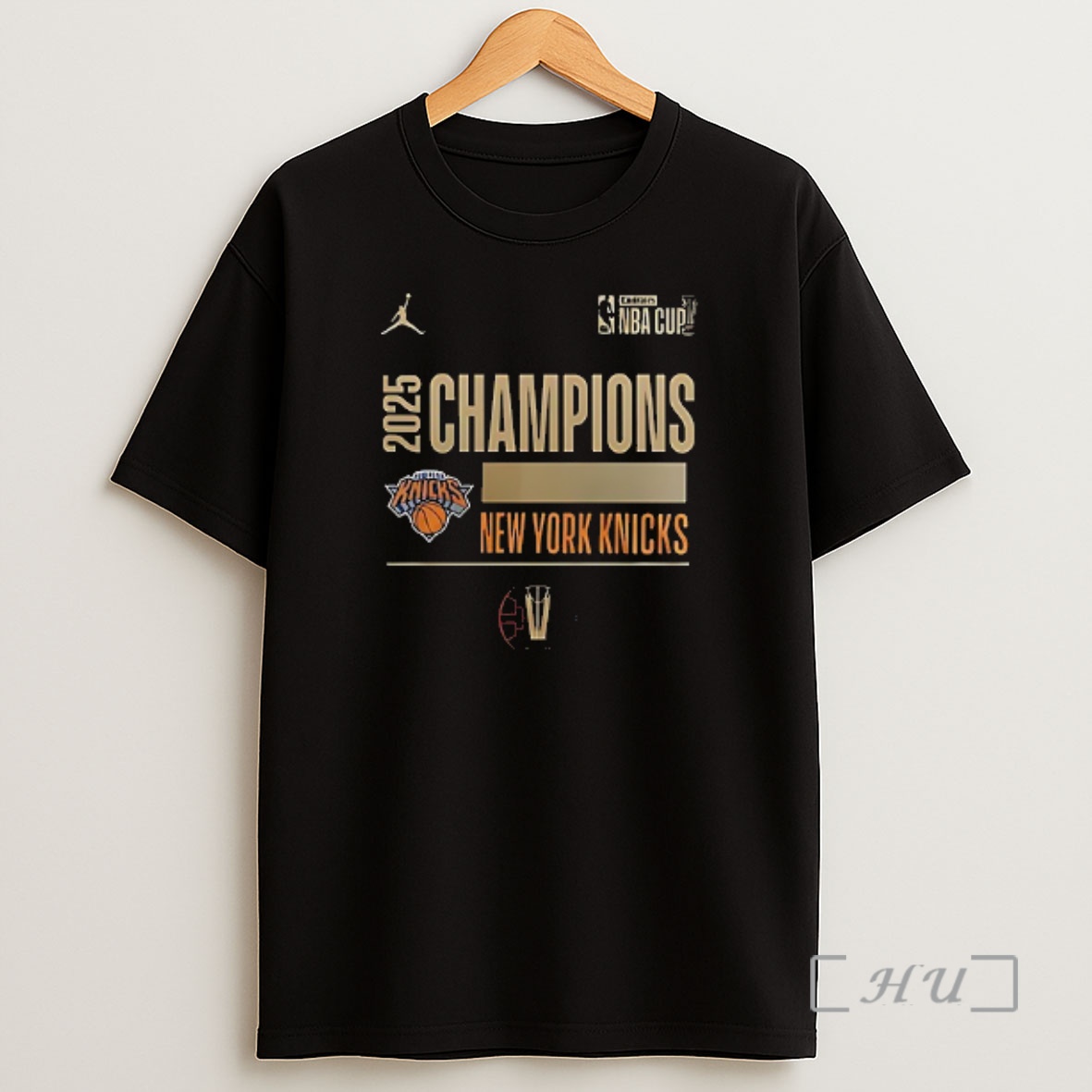 Officials New York Knicks Nba Cup Champions Logo Double Sided Graphic Shirt Sweatshirt Tee