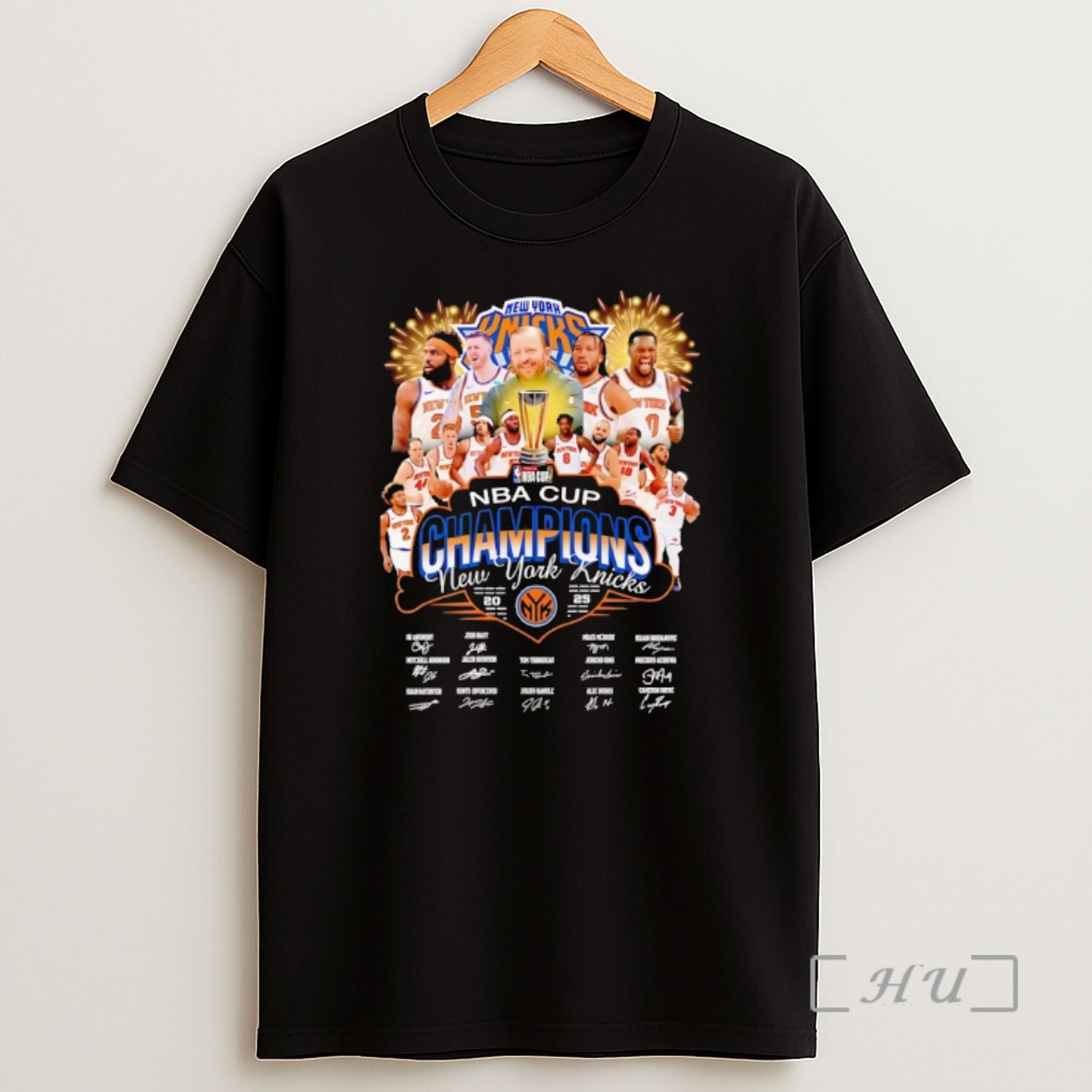 Officials New York Knicks Basktball Nba Cup Champions Players And Signature Shirt Sweatshirt Tee
