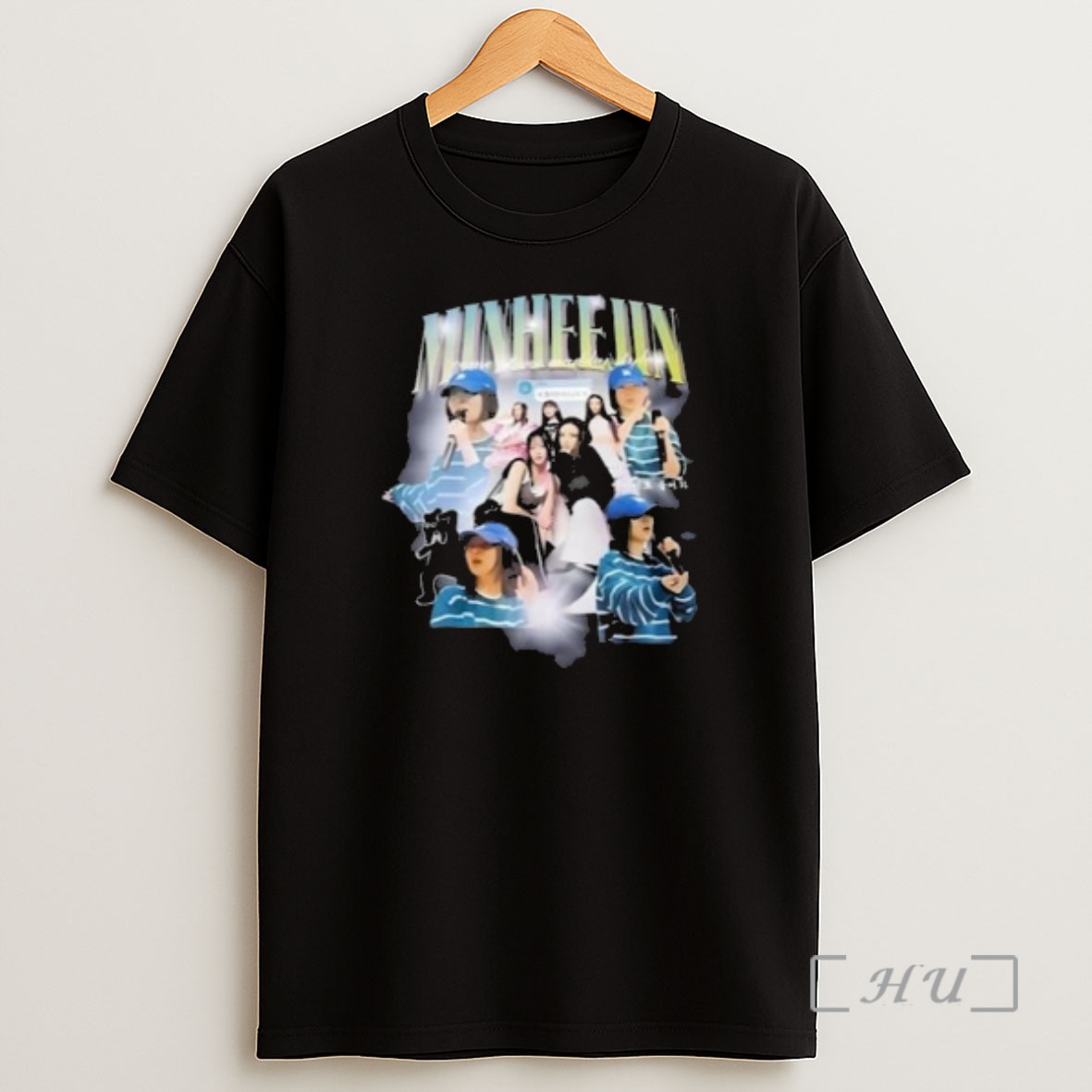 Officials Newjeans Minji Minheejin Viral Circle Black Shirt Sweatshirt Tee