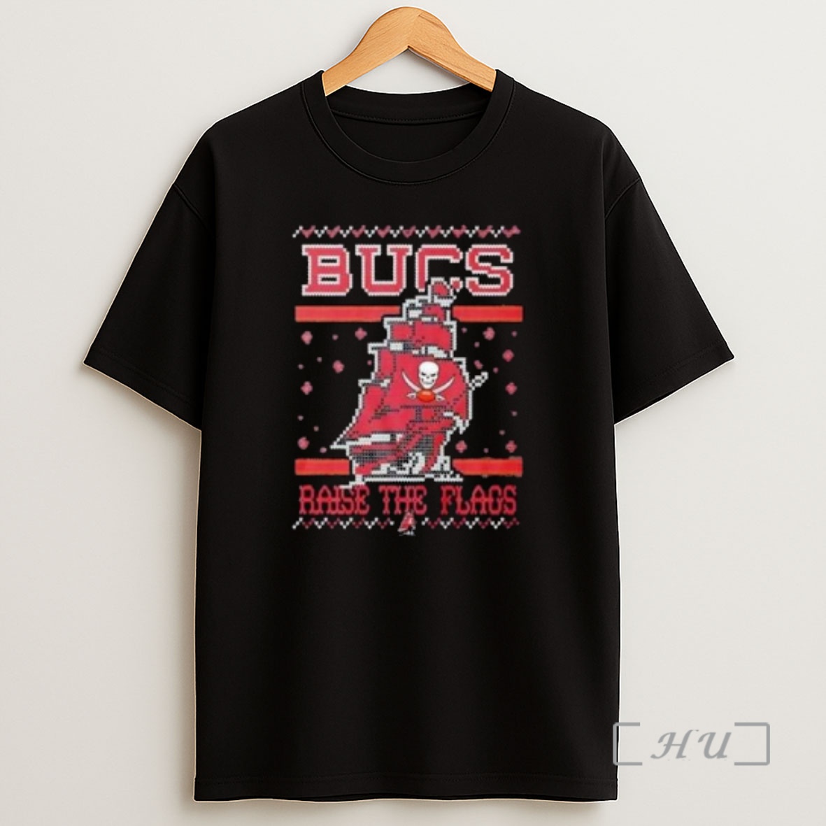Officials Nfl Tampa Bay Buccaneers Raise The Flags Holiday Ugly Christmas 2025 Circle Black Premium Shirt Sweatshirt Tee