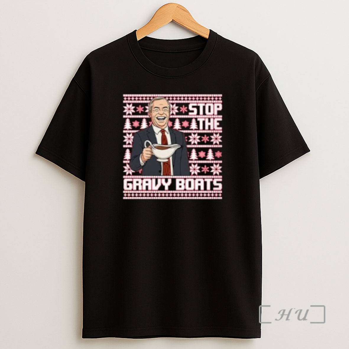 Officials Nigel Farage Stop The Gravy Boats Funny Christmas Circle Black Premium Shirt Sweatshirt Tee