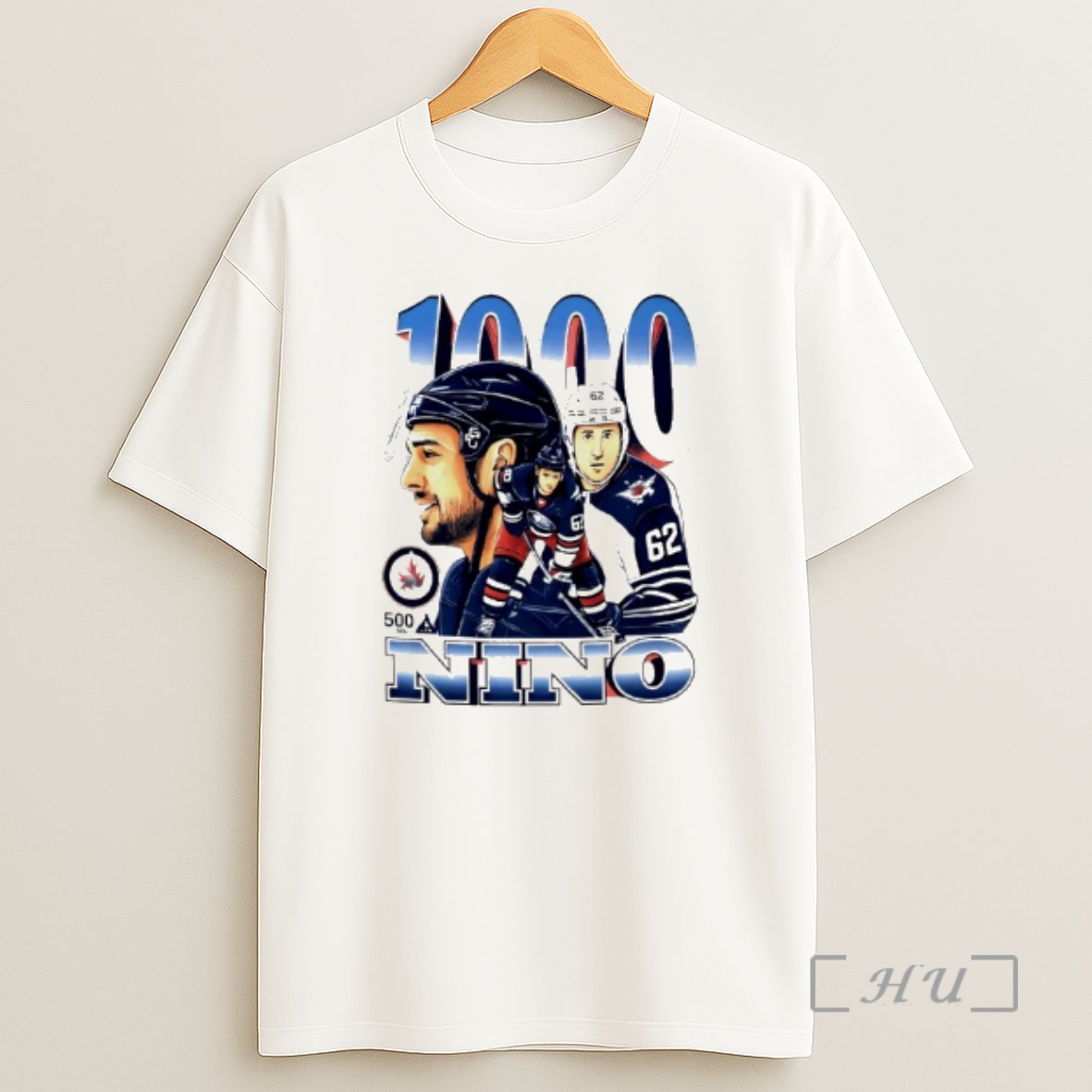 Officials Nino Niederreiter 1000 Games Hockey Shirt Sweatshirt Tee