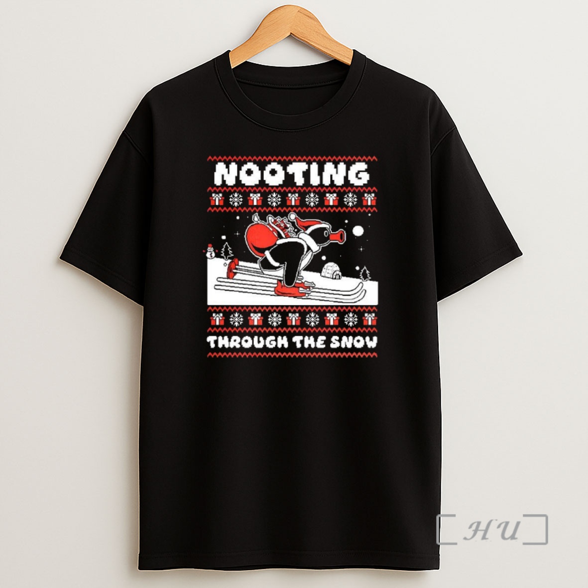 Officials Nooting Through The Snow Pingu Skiing Ugly Christmas Shirt Sweatshirt Tee