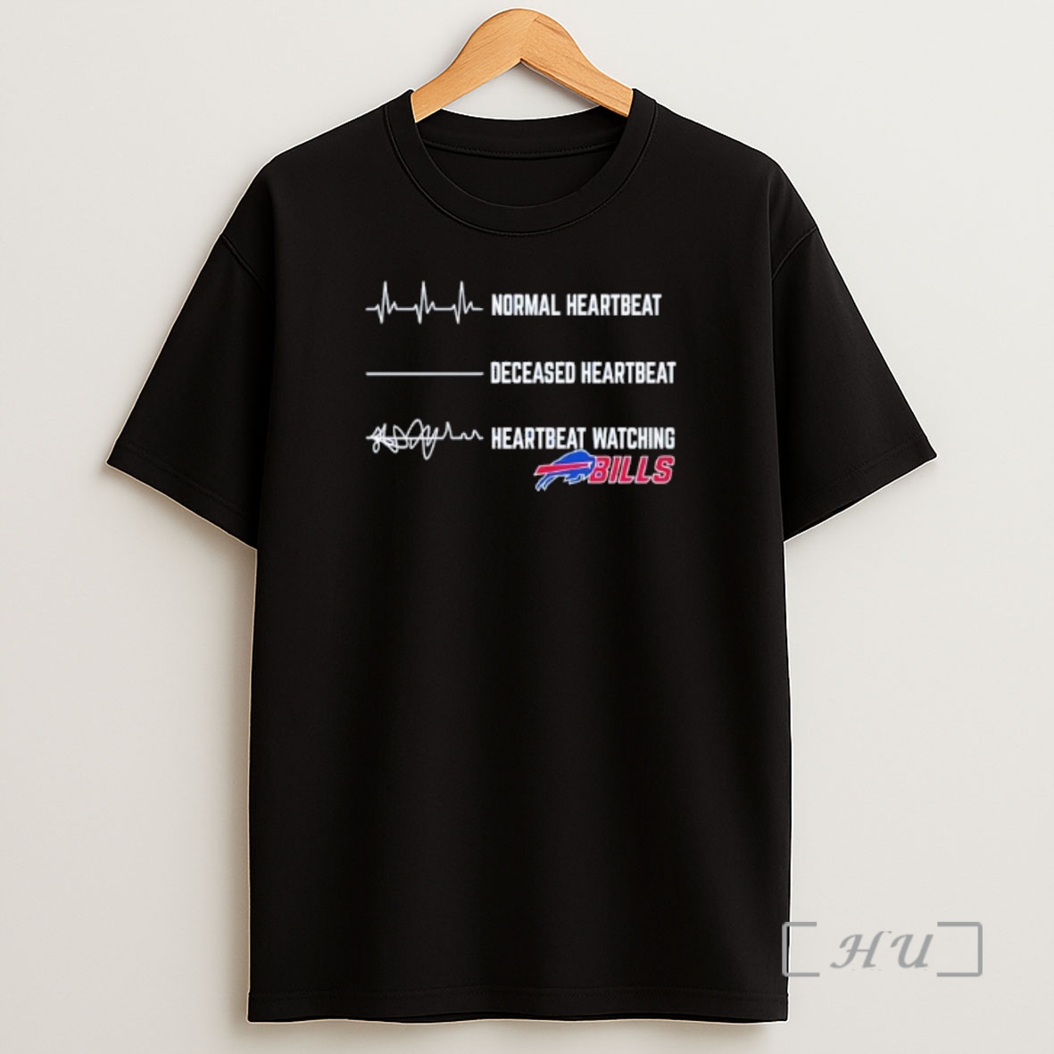 Officials Normal Heartbeat Deceased Heartbeat And Heartbeat Watching Buffalo Bills Logo Shirt Sweatshirt Tee
