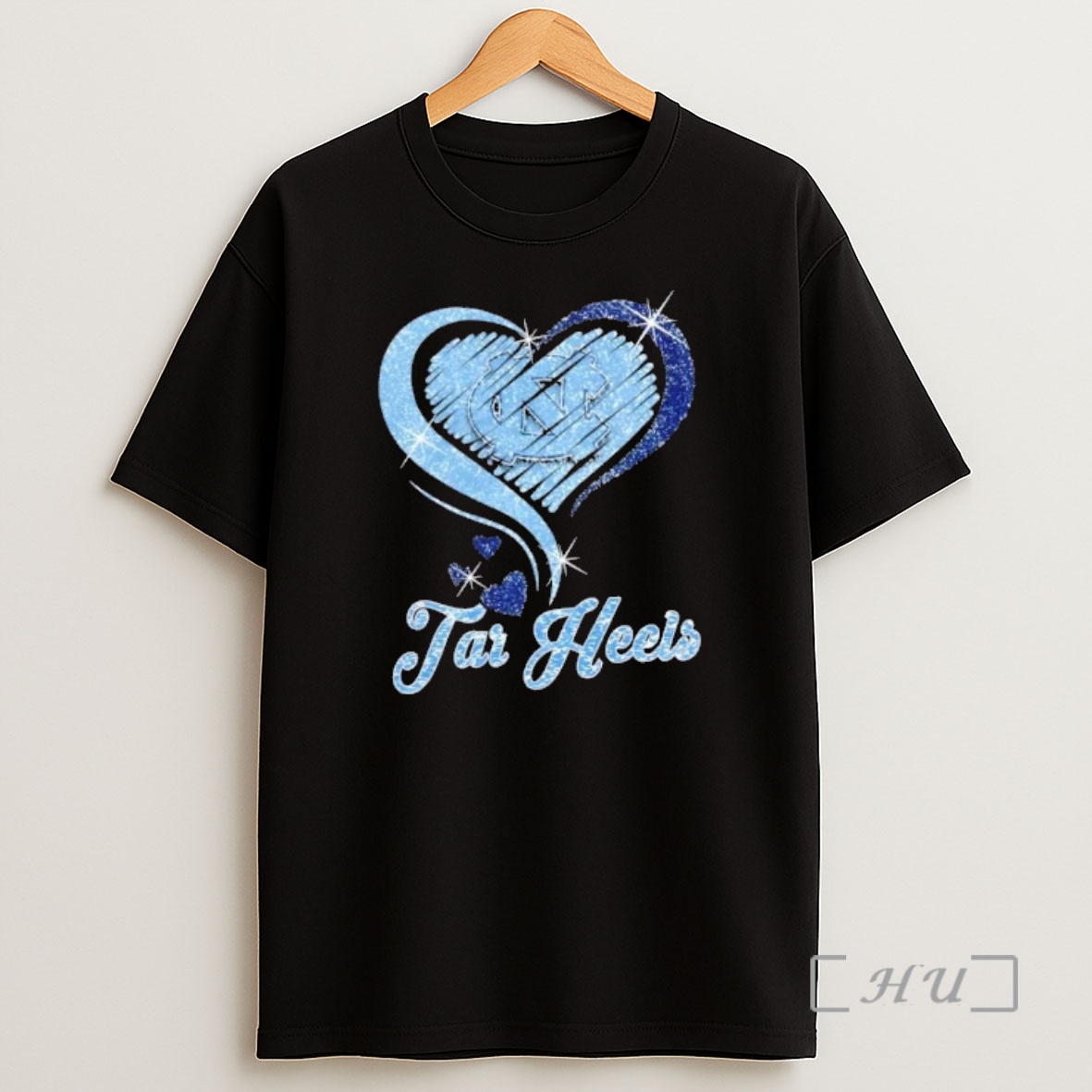 Officials North Carolina Tar Heels Football In Glitter Heart Fans Shirt Sweatshirt Tee
