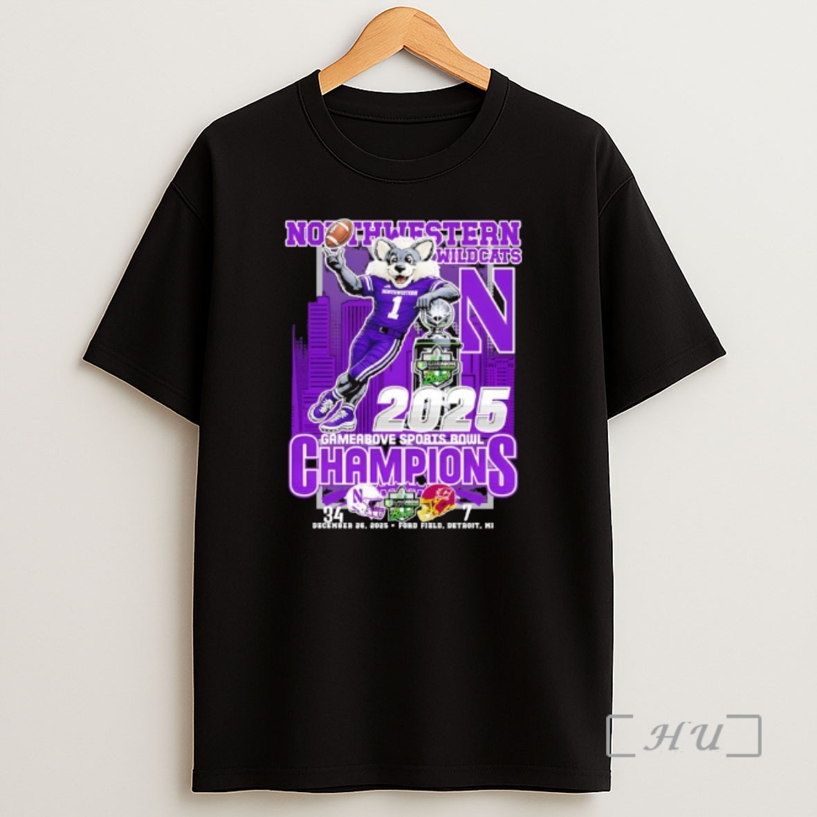 Officials Northwestern Wildcats Champions At Gameabove Sports Bowl 2025 Shirt Sweatshirt Tee