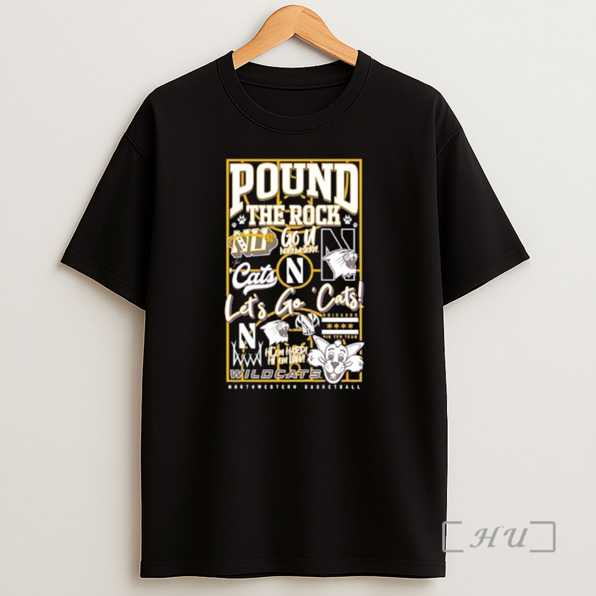 Officials Northwestern Basketball Pound The Rock Lets Go Cats Shirt Sweatshirt Tee