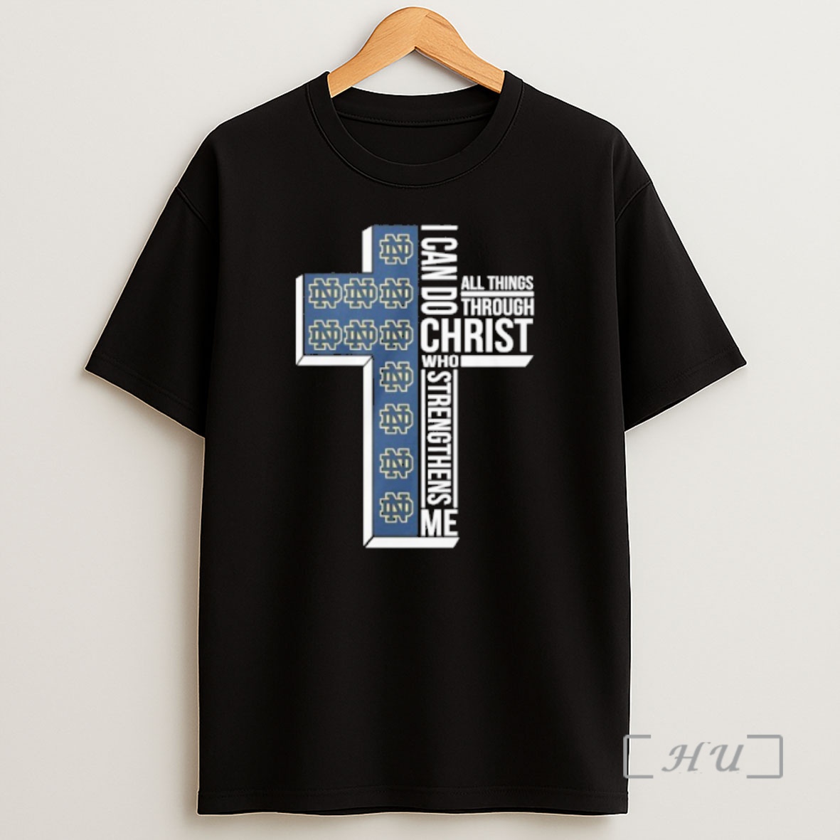 Officials Notre Dame Basketball Logo I Can Do All Things Through Christ Who Strengthens Me Shirt Sweatshirt Tee