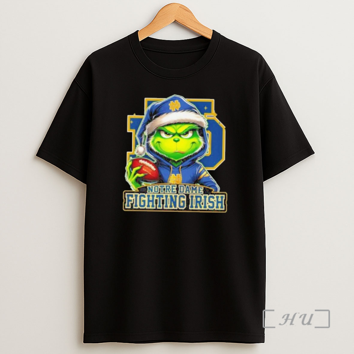 Officials Notre Dame Fighting Irish 2025 Grinch Merry Touchdown Christmas Premium Shirt Sweatshirt Tee