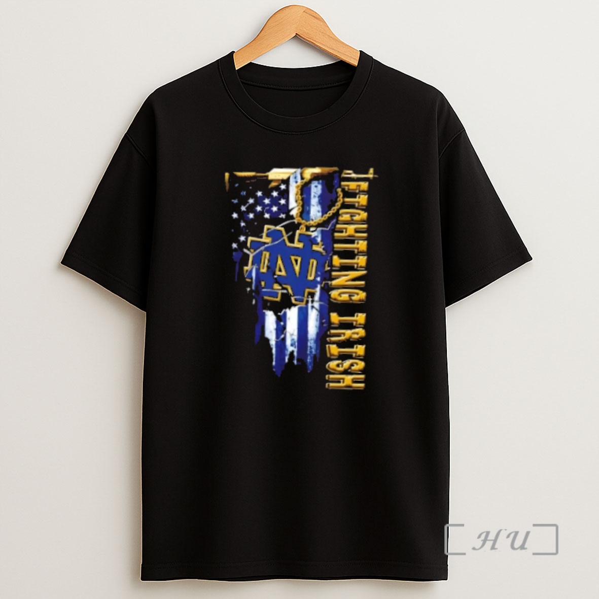 Officials Notre Dame Fighting Irish Football Battle Shattered Usa Flag Rip Design Shirt Sweatshirt Tee