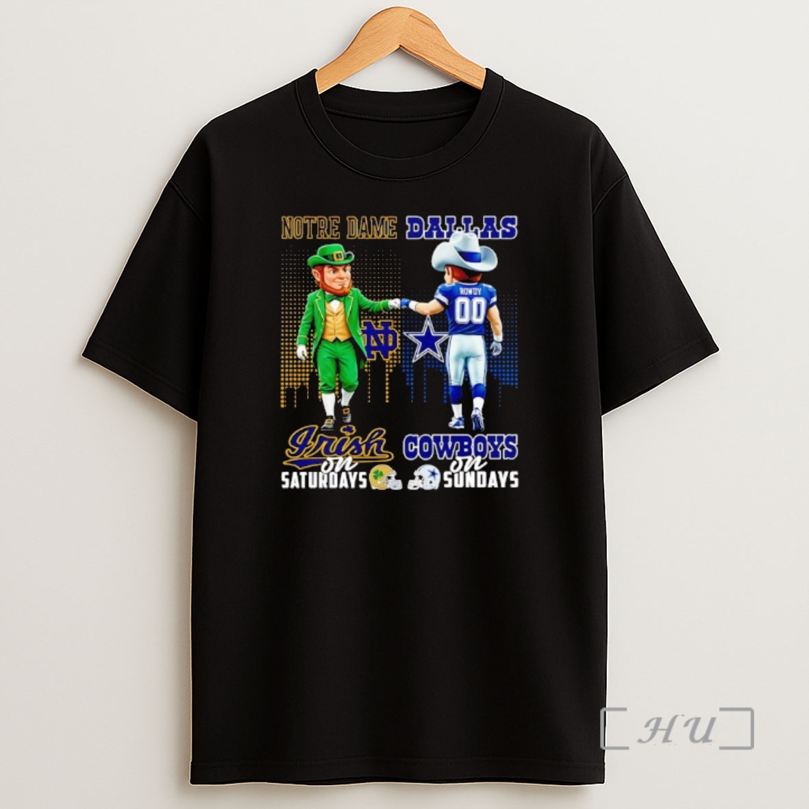 Officials Notre Dame Fighting Irish On Saturdays Vs Dallas Cowboys On Sundays Gameday Mascot Shirt Sweatshirt Tee