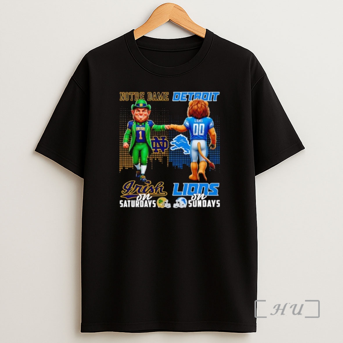 Officials Notre Dame Fighting Irish On Saturdays Vs Detroit Lions On Sundays Shirt Sweatshirt Tee