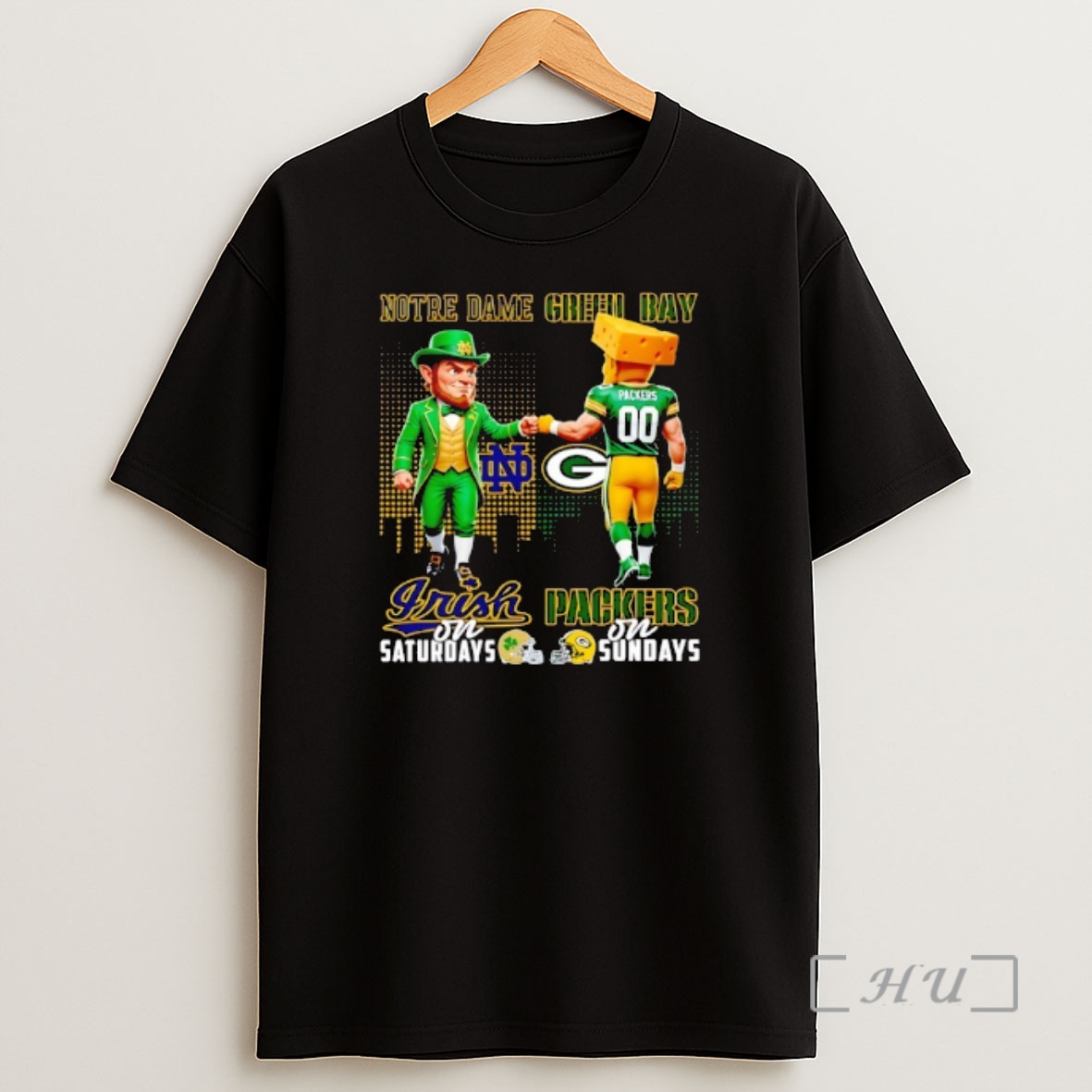 Officials Notre Dame Fighting Irish On Saturdays Vs Green Bay Packers On Sundays Shirt Sweatshirt Tee