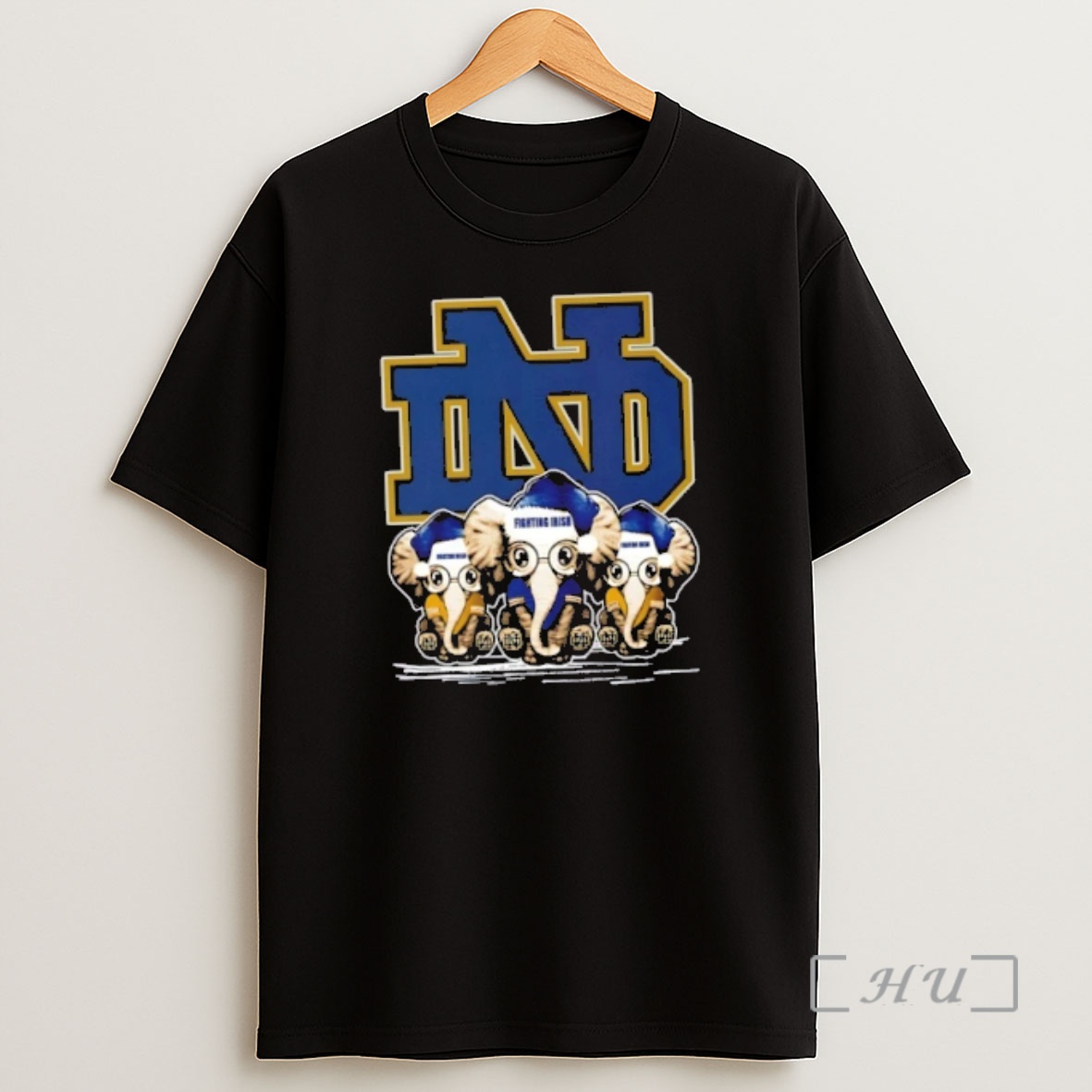 Officials Notre Dame Fighting Irish X Elephants Santa Hat Merry Christmas Premium Shirt Sweatshirt Tee
