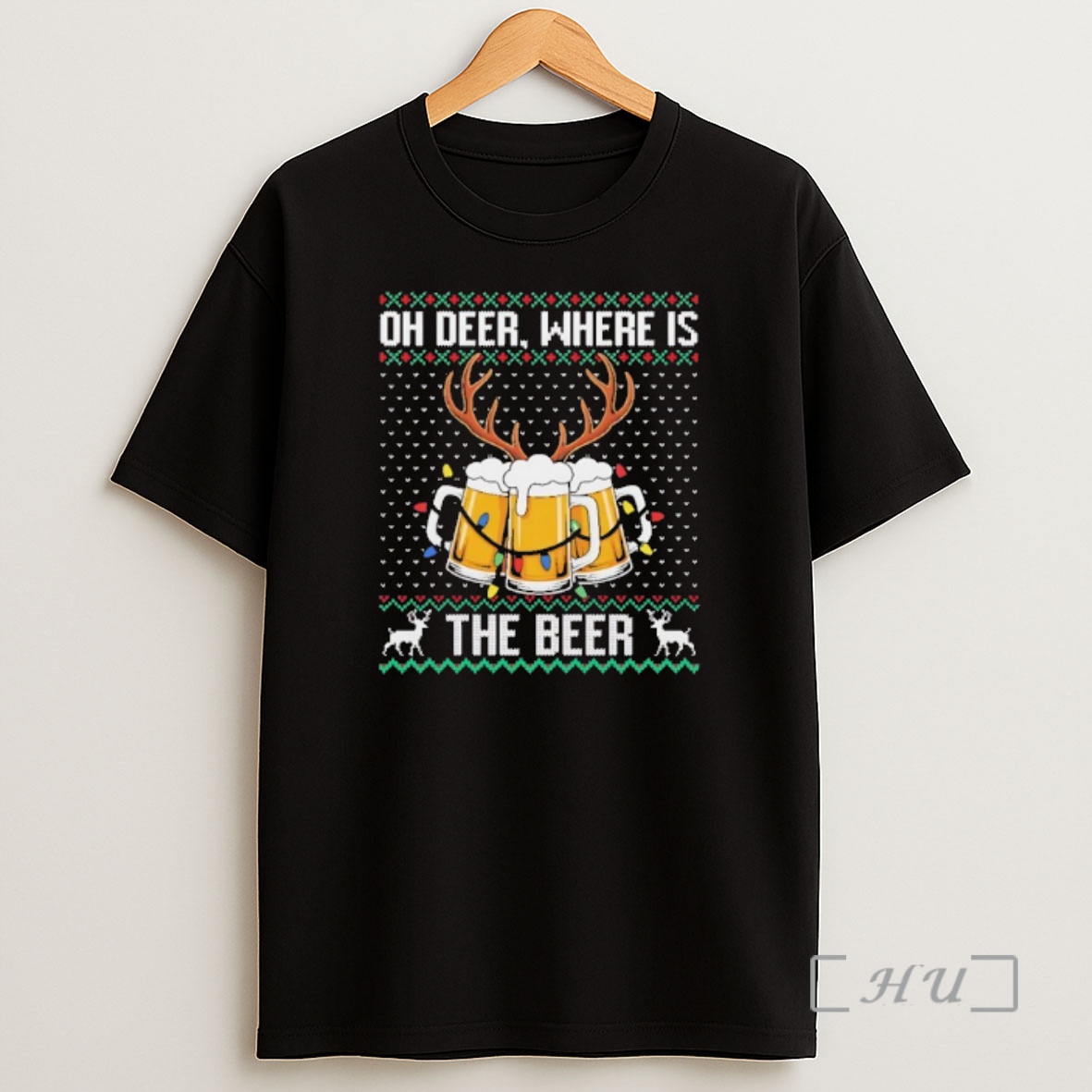 Officials Oh Deer Where Is The Beer Christmas Lights Ugly Shirt Sweatshirt Tee