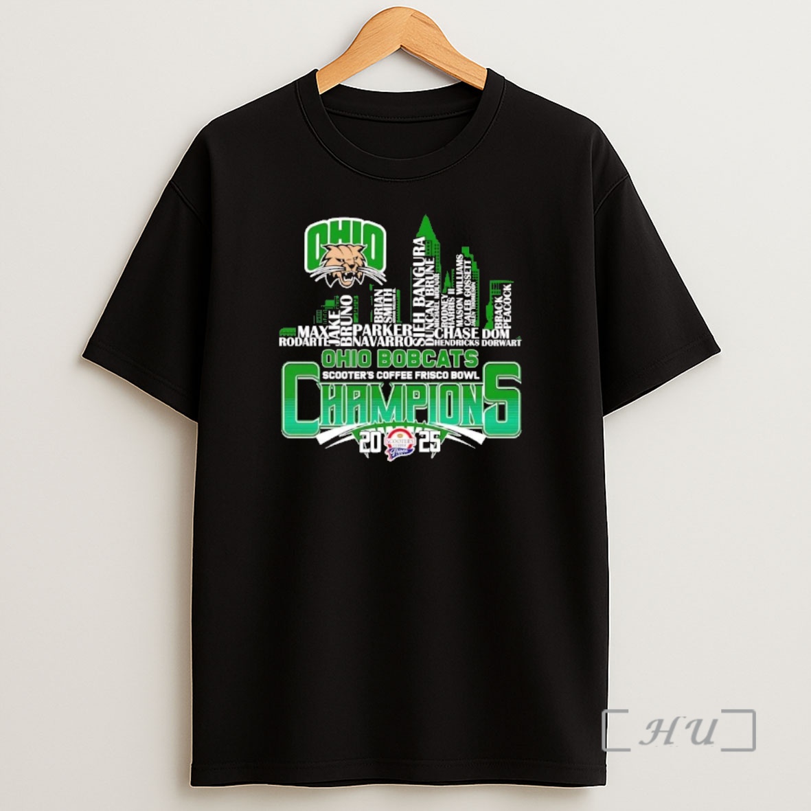 Officials Ohio Bobcats 2025 Scooters Coffee Frisco Bowl Champions Players Names Shirt Sweatshirt Tee
