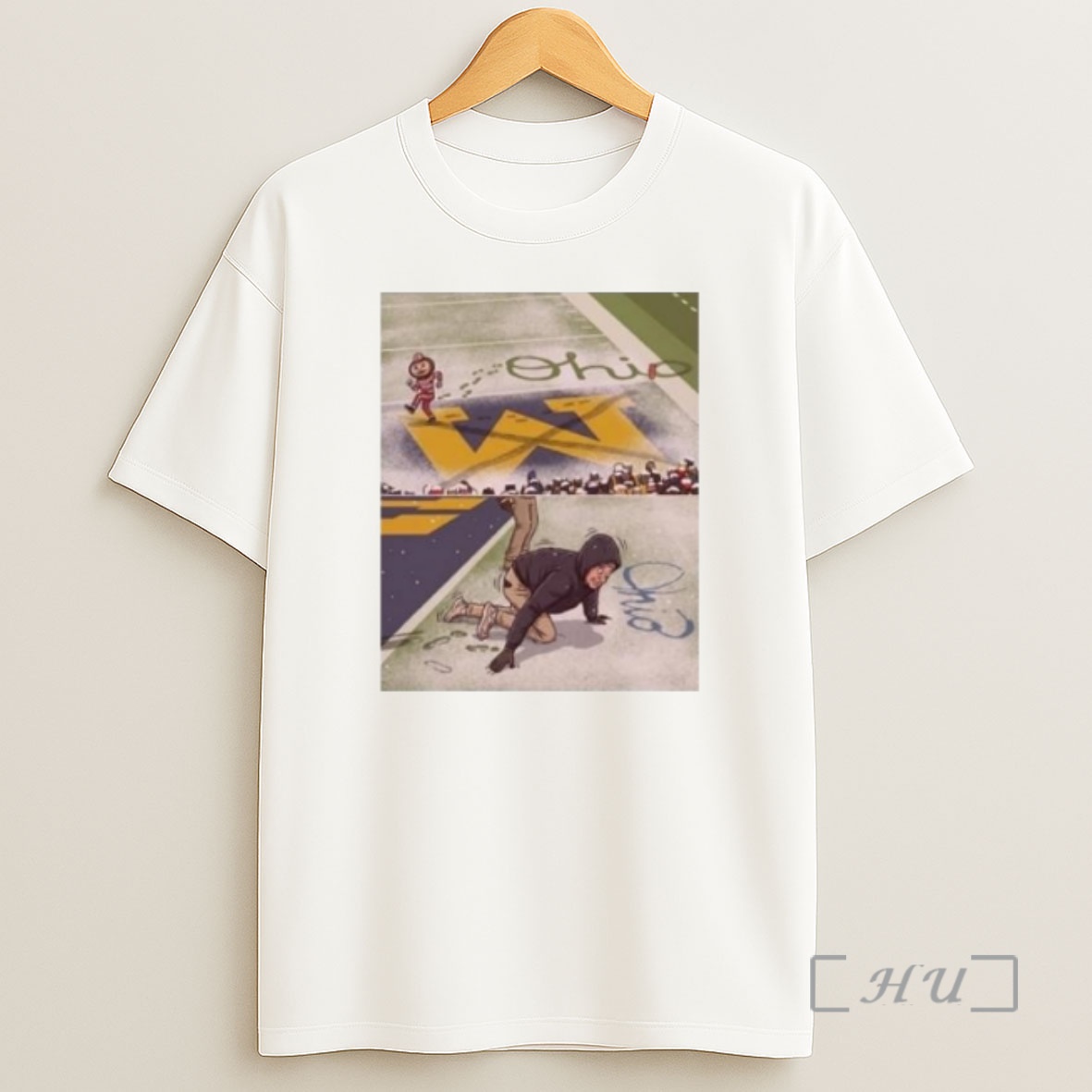 Officials Ohio State Brutus Crossing Out M Snow Circle White Shirt Sweatshirt Tee