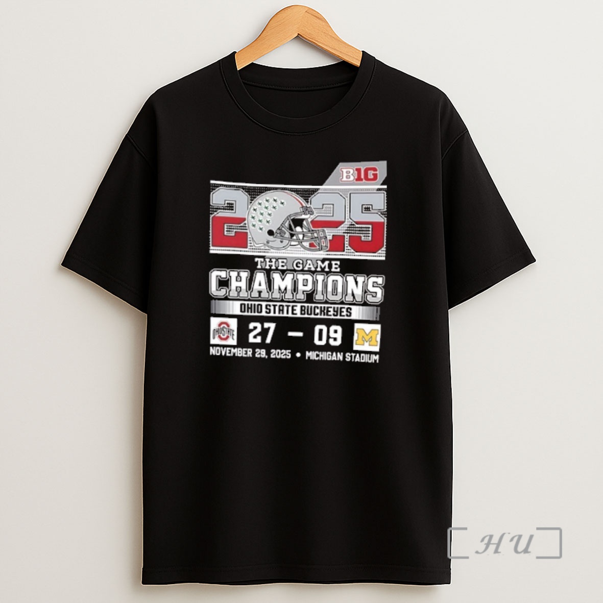 Officials Ohio State Buckeyes 2025 Big The Game Champions Helmet 2 Sided Shirt Sweatshirt Tee