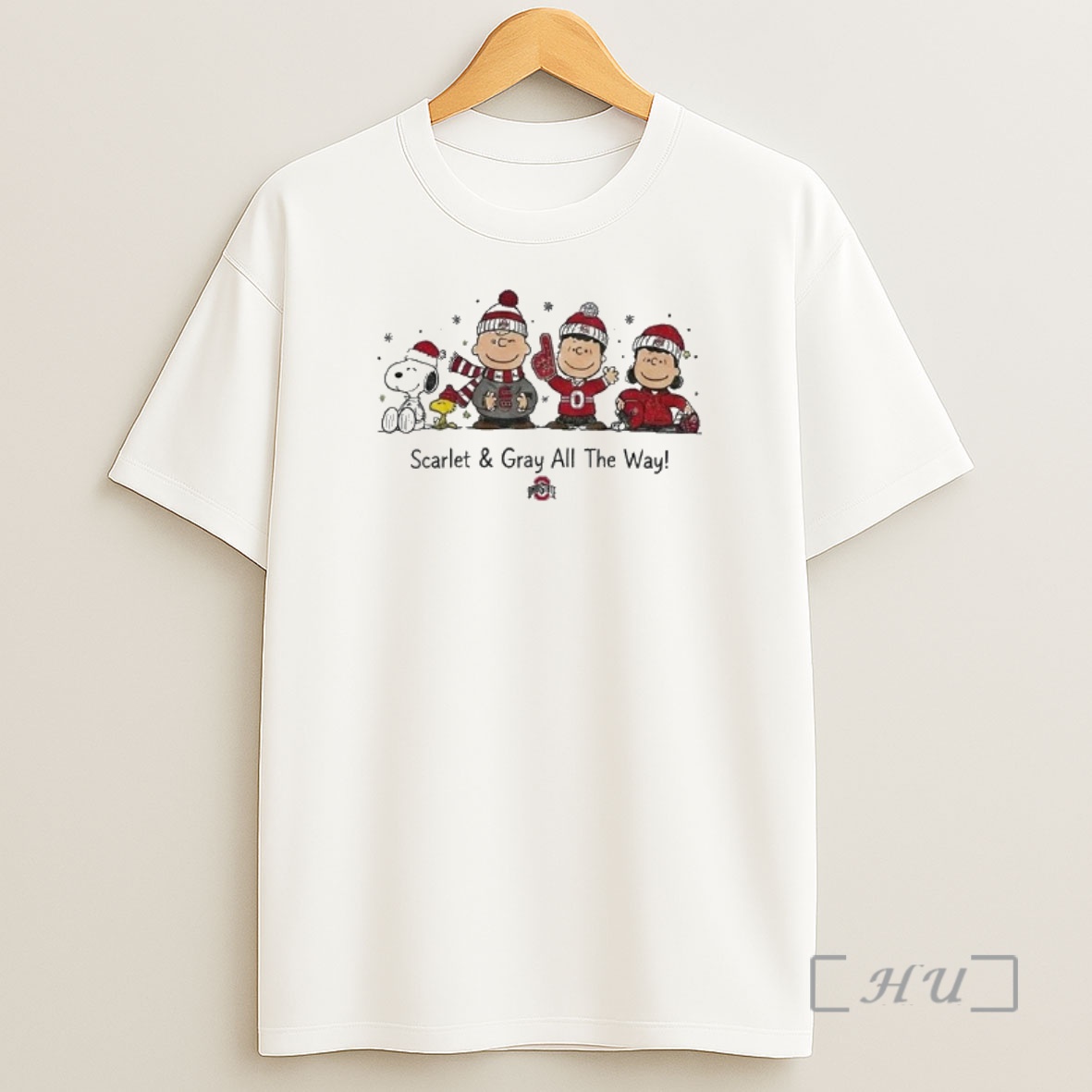 Officials Ohio State Buckeyes Christmas Family Scarlet Gray All The Way Premium Shirt Sweatshirt Tee