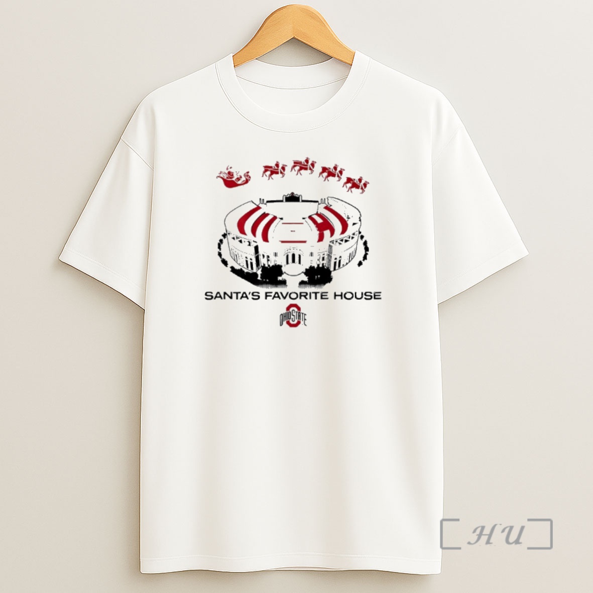 Officials Ohio State Buckeyes Football Santas Favorite House Sleigh Shirt Sweatshirt Tee