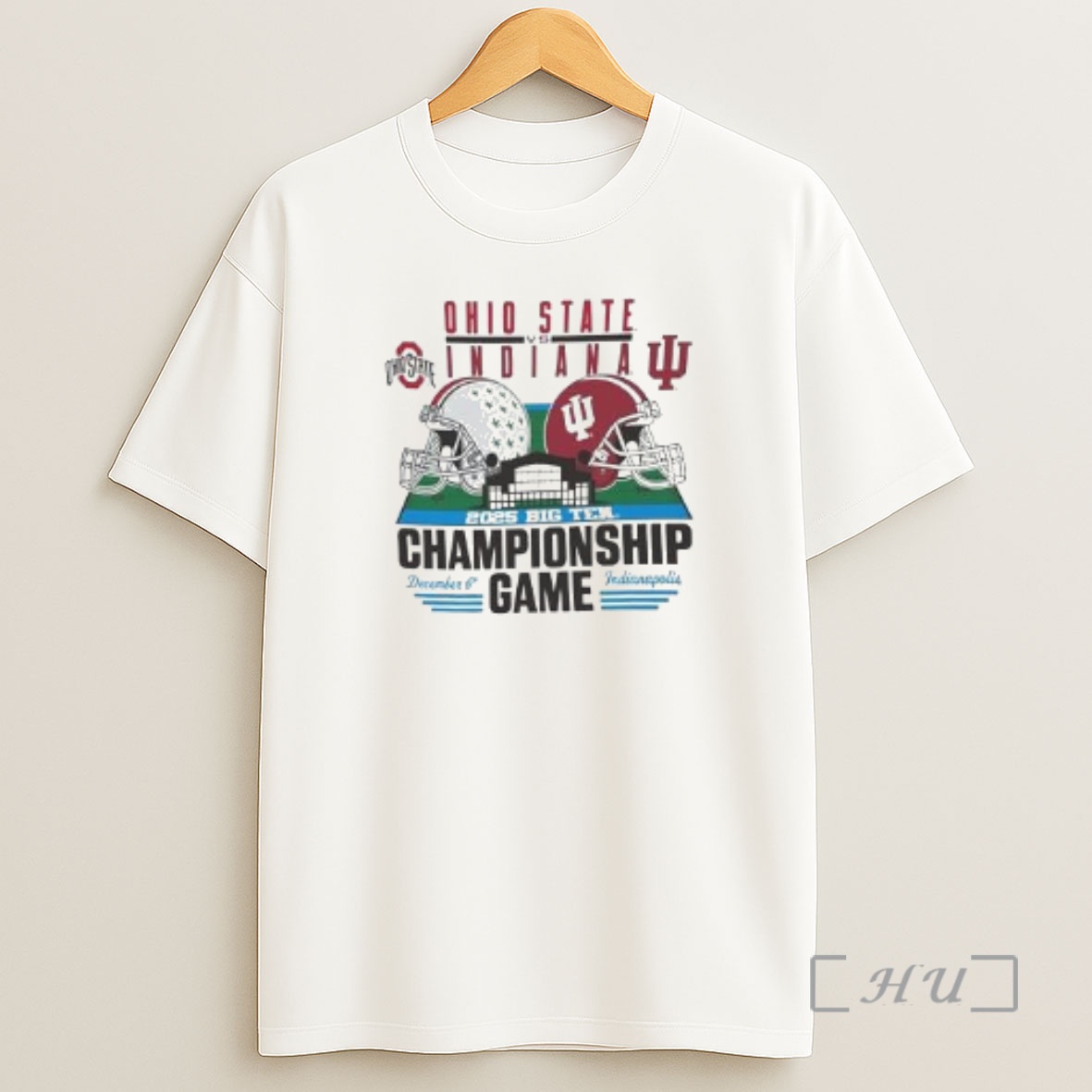 Officials Ohio State Buckeyes Vs Indiana Hoosiers Big Ten 2025 Football Championship Game Helmet Circle White Premium Shirt Sweatshirt Tee