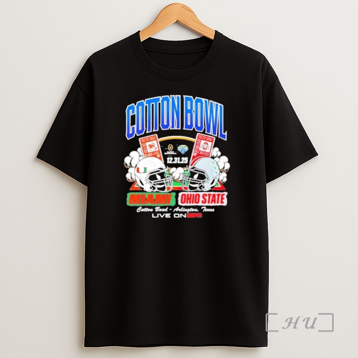 Officials Ohio State Buckeyes Vs Miami Hurricanes 2025 Cotton Bowl Head To Head Ticket Shirt Sweatshirt Tee
