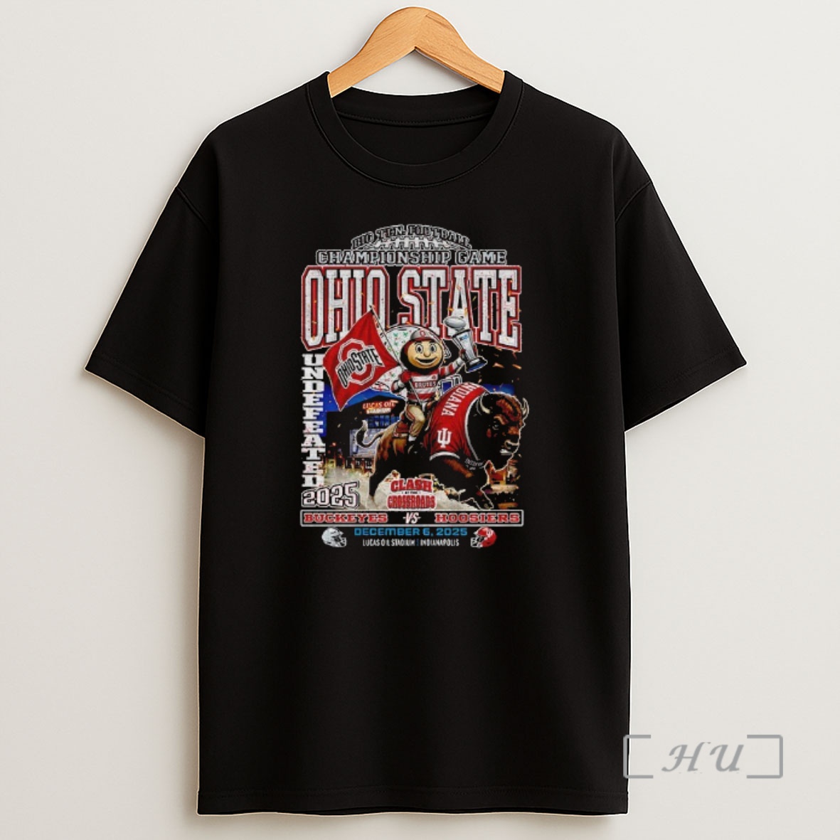 Officials Ohio State Buckeyes Driving Indiana Hoosiers Football Mascot Big Ten Football Championship Game Premium Shirt Sweatshirt Tee