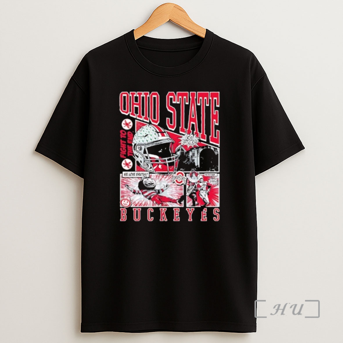 Officials Ohio State Buckeyes Fight To The End We Love Brutus Comic Shirt Sweatshirt Tee