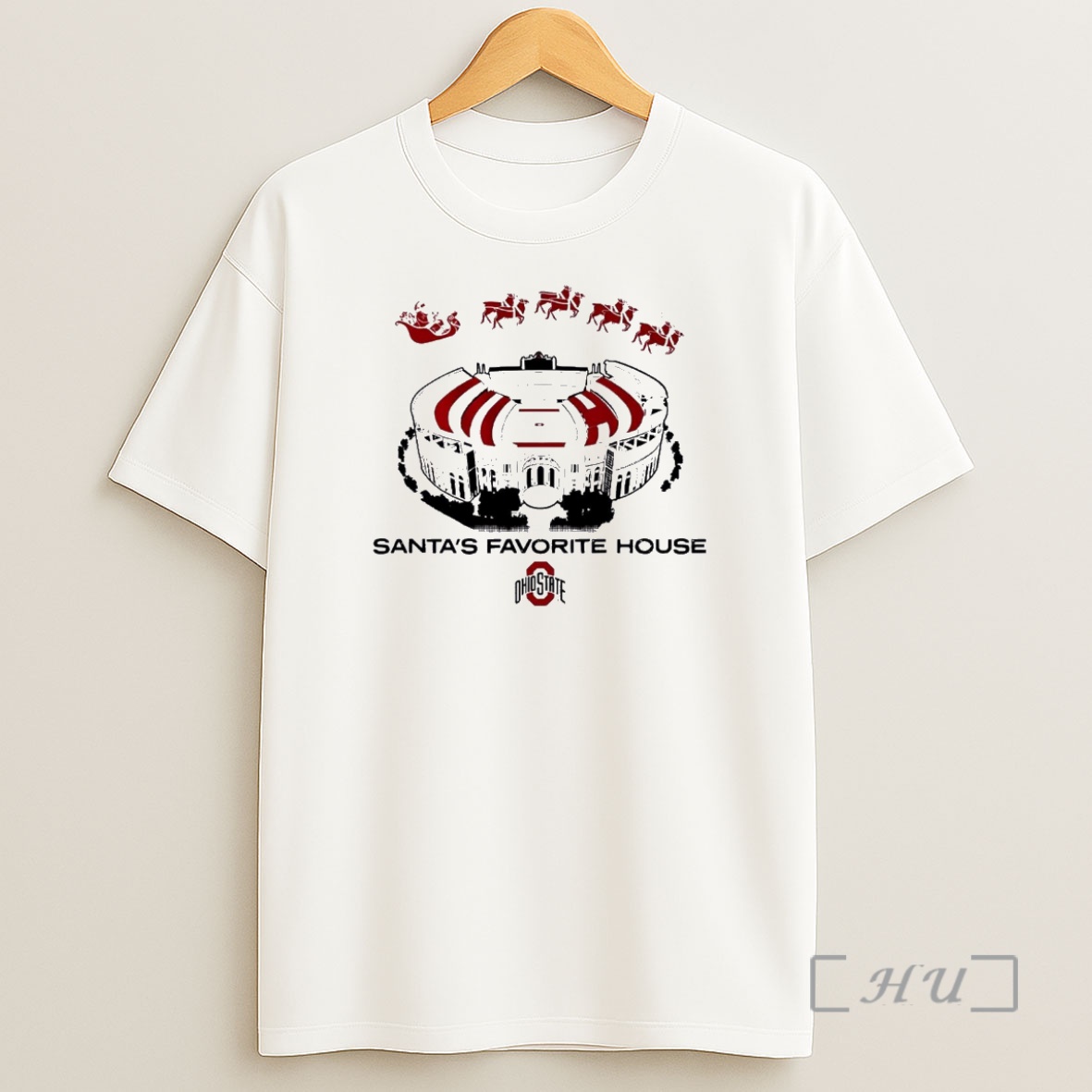 Officials Ohio State Buckeyes Stadium Santas Favorite House Christmas Shirt Sweatshirt Tee