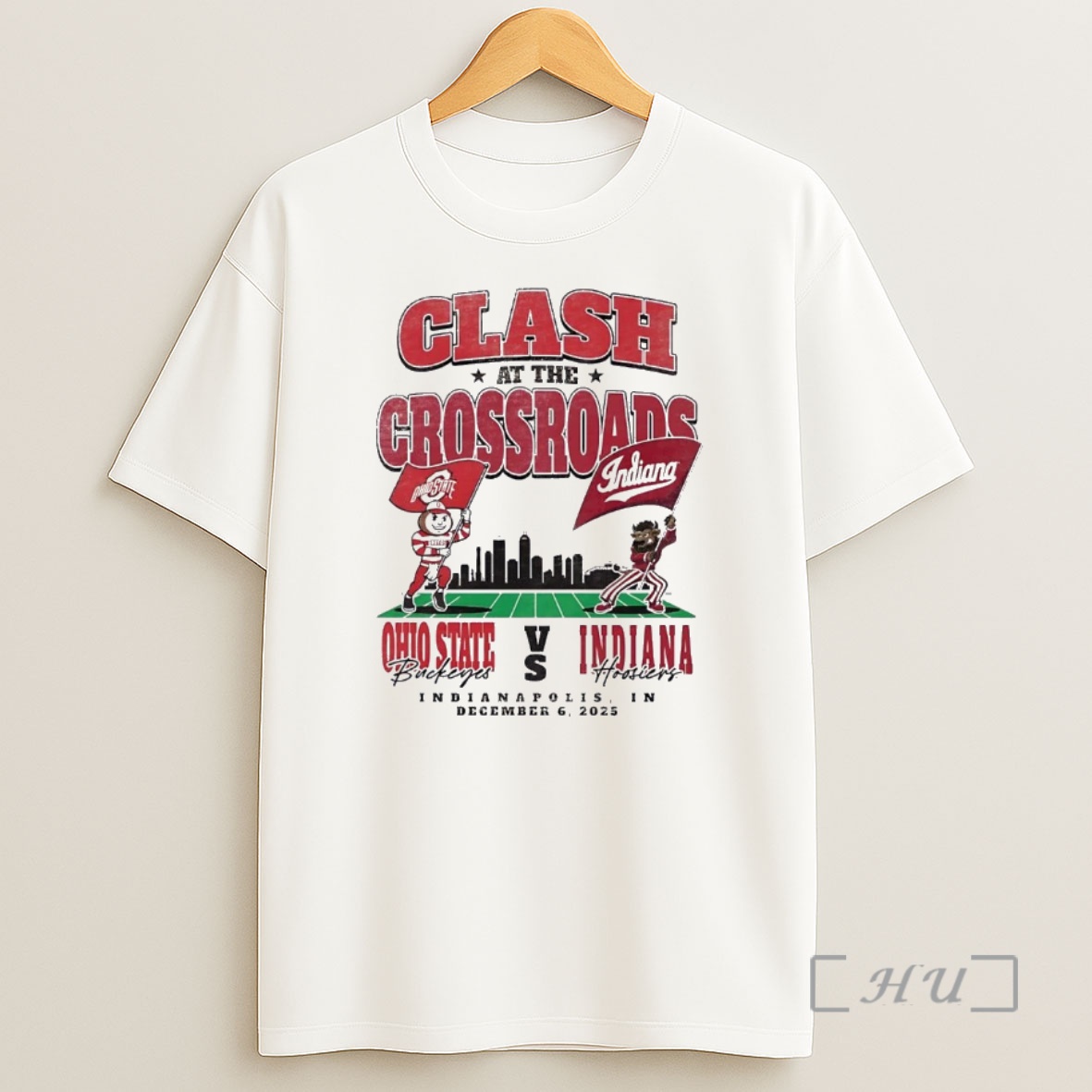 Officials Ohio State Buckeyes Vs Indiana Hoosiers Clash At The Crossroads Christmas Premium Shirt Sweatshirt Tee