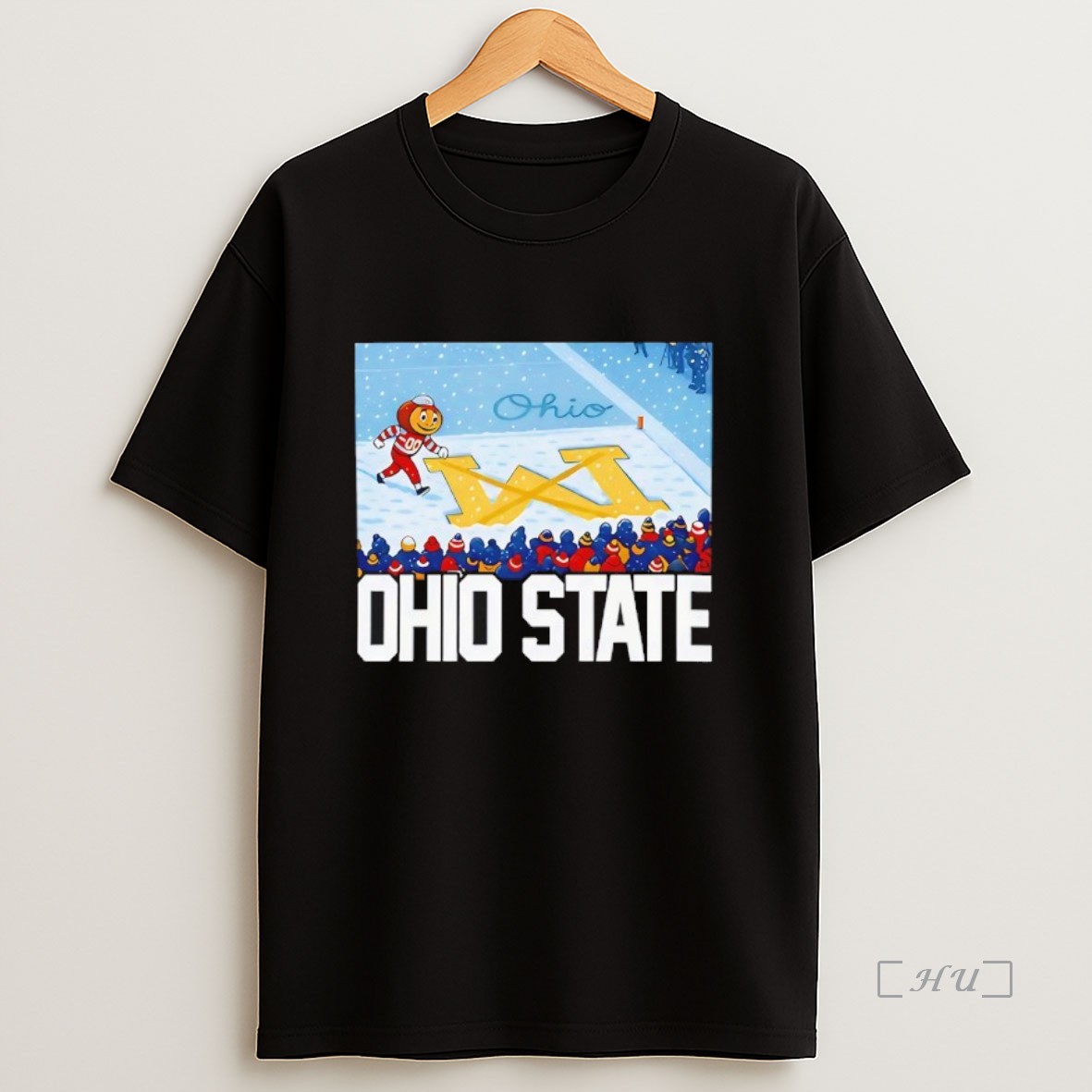 Officials Ohio State Buckeyes Vs Michigan Wolverines Rivalry Script Ohio On Big M Brutus Buckeye Premium Shirt Sweatshirt Tee