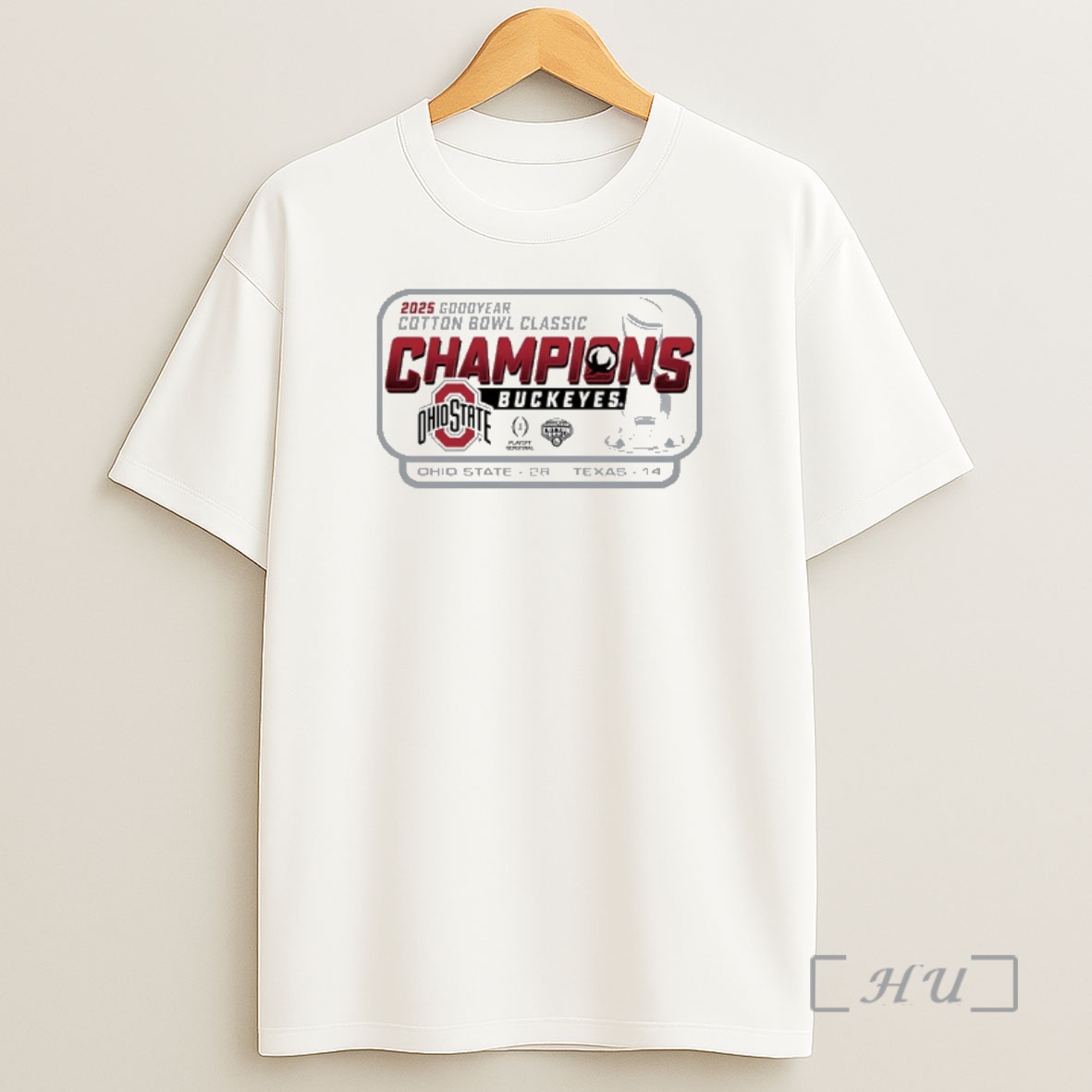 Officials Ohio State Beat Texas 28 14 Win 2025 Goodyear Cotton Bowl Classic Champions Premium Shirt Sweatshirt Tee