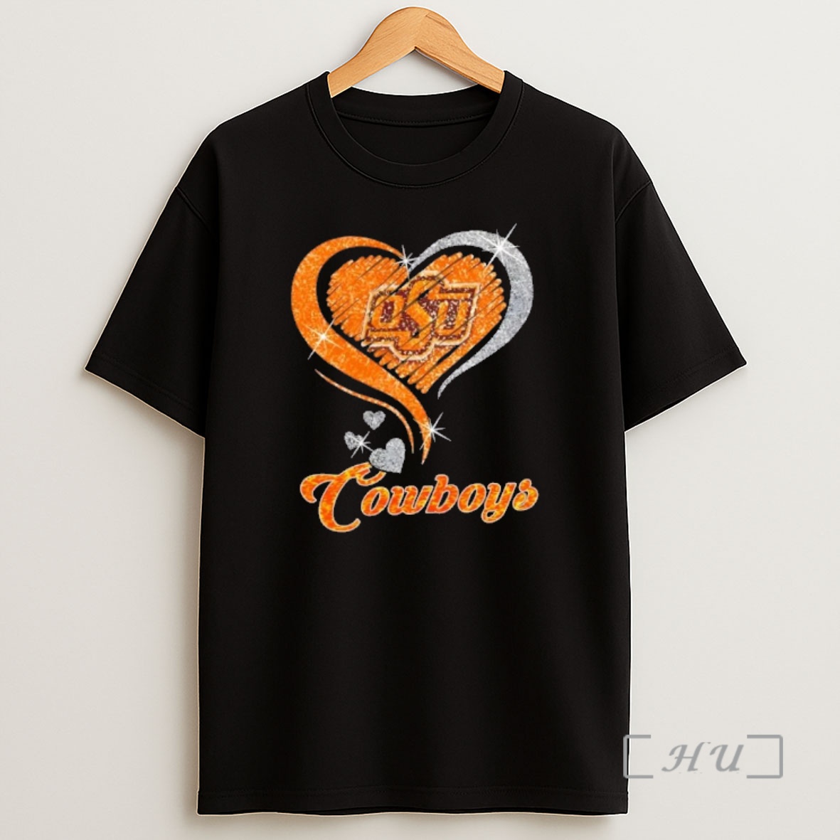 Officials Oklahoma State Cowboys Football In Glitter Heart Fans Shirt Sweatshirt Tee