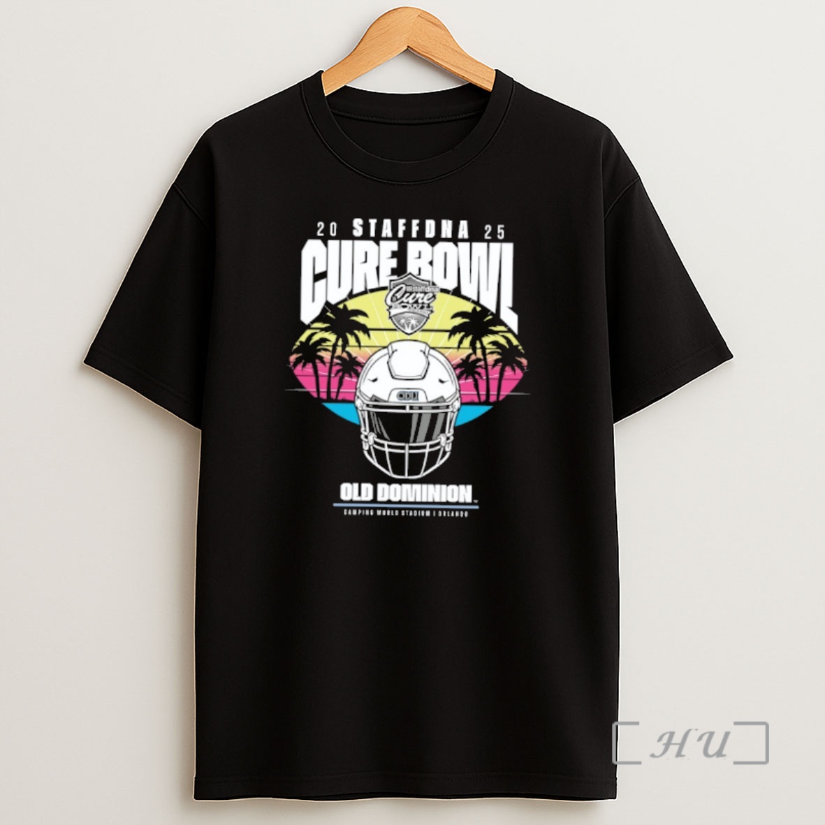 Officials Old Dominion Monarchs 2025 Staffdna Cure Bowl Champions Helmet Shirt Sweatshirt Tee