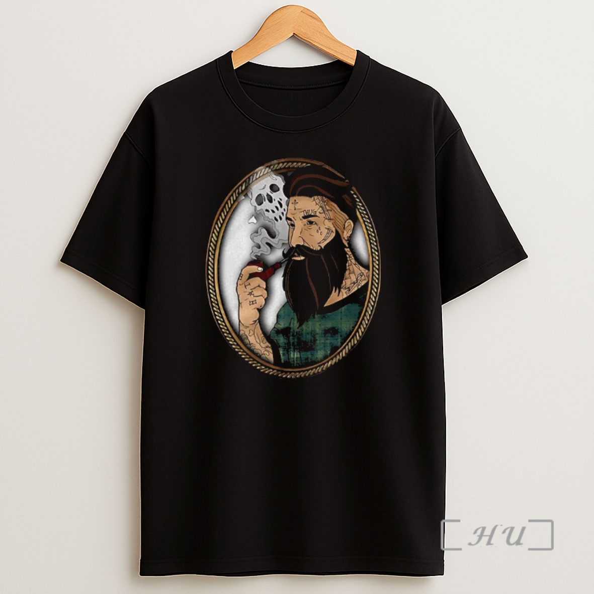 Officials Old School Tattooed Man Smoking In Photo Frame Cartoon Retro Shirt Sweatshirt Tee