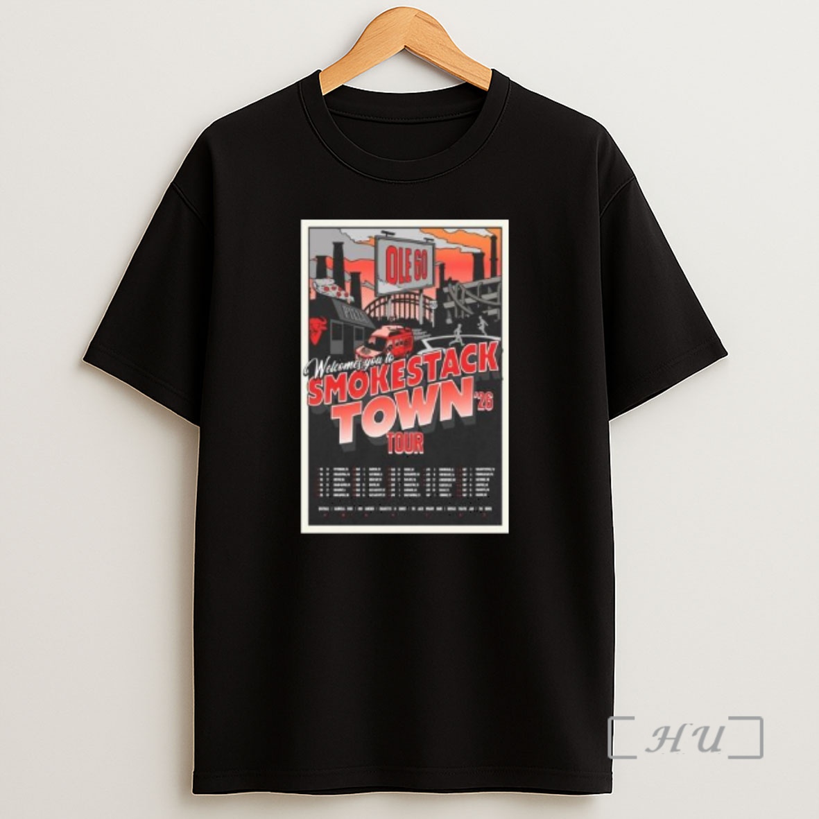 Officials Ole 60 Welcomes You To Smokestack Town 2026 Tour Circle Black Premium Shirt Sweatshirt Tee