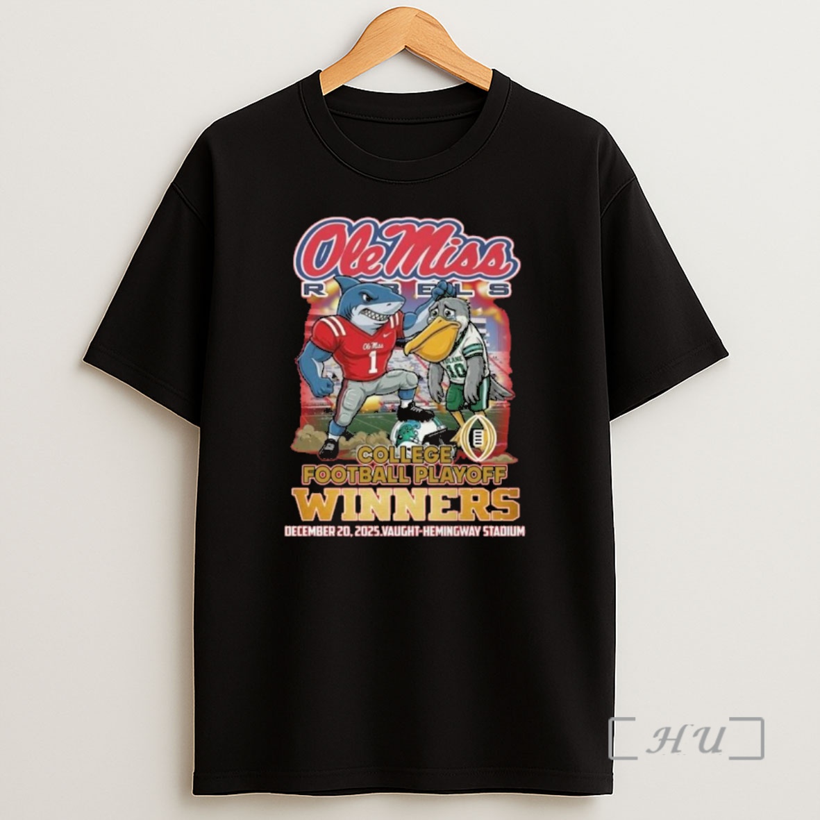 Officials Ole Miss Rebels College Football Playoff Winners Dec 20 2025 Vaught Hemingway Stadium Mascot Shirt Sweatshirt Tee