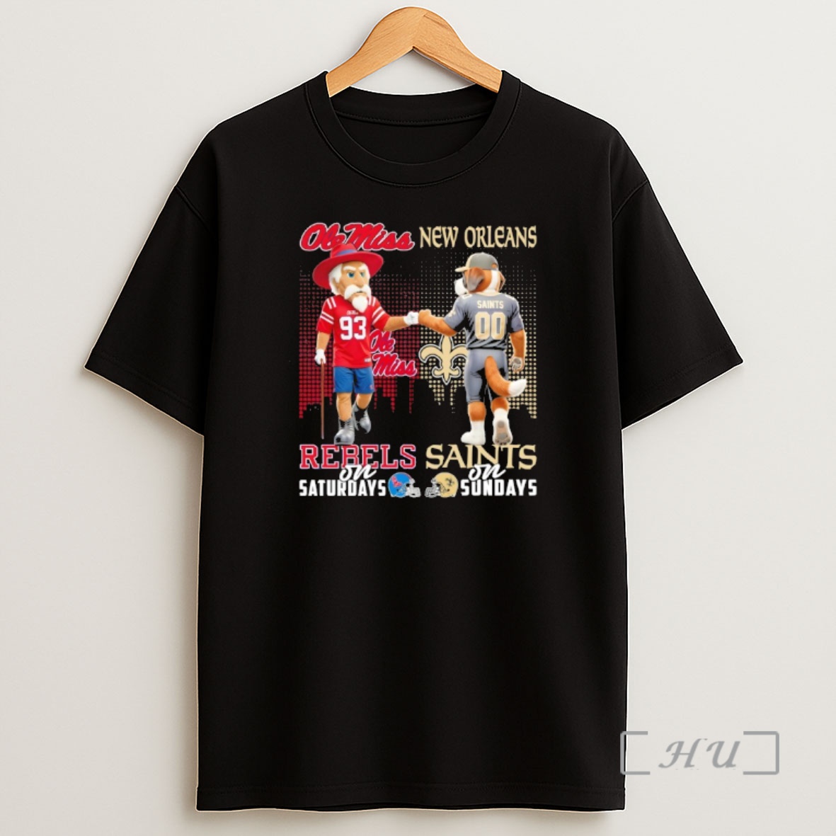 Officials Ole Miss Rebels On Saturdays X New Orleans Saints On Sundays Mascot Shirt Sweatshirt Tee