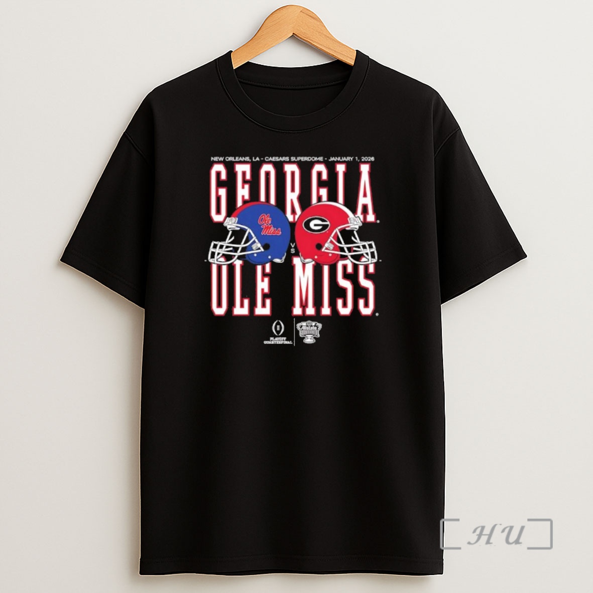 Officials Ole Miss Vs Georgia 2026 Allstate Sugar Bowl Helmet Matchup Shirt Sweatshirt Tee