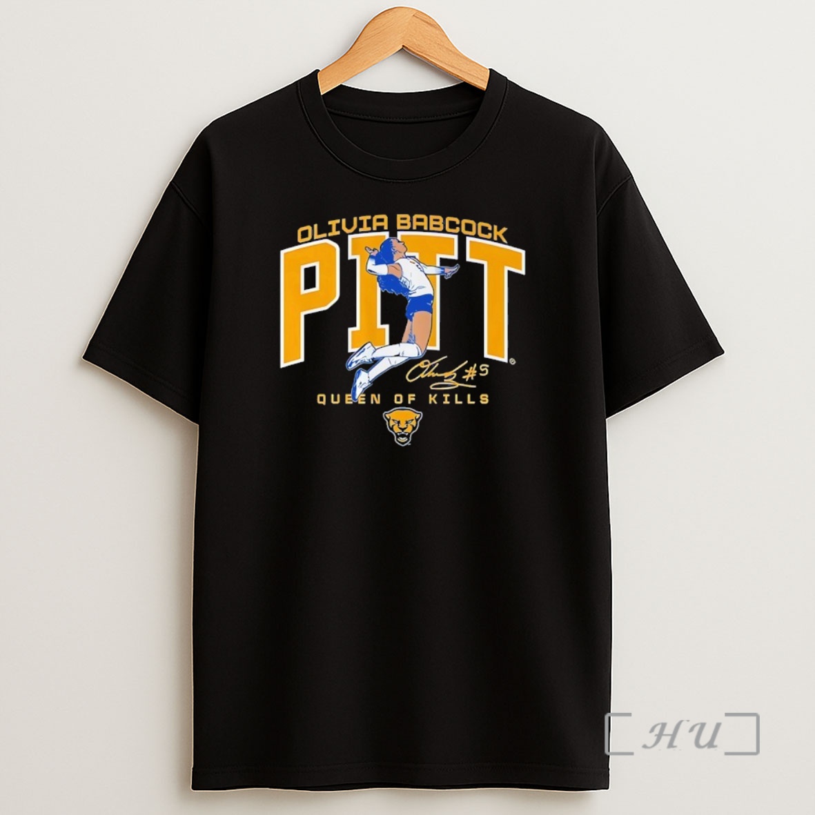 Officials Olivia Babcock Queen Of Kills Pitt Panthers Womens Volleyball Signature Shirt Sweatshirt Tee