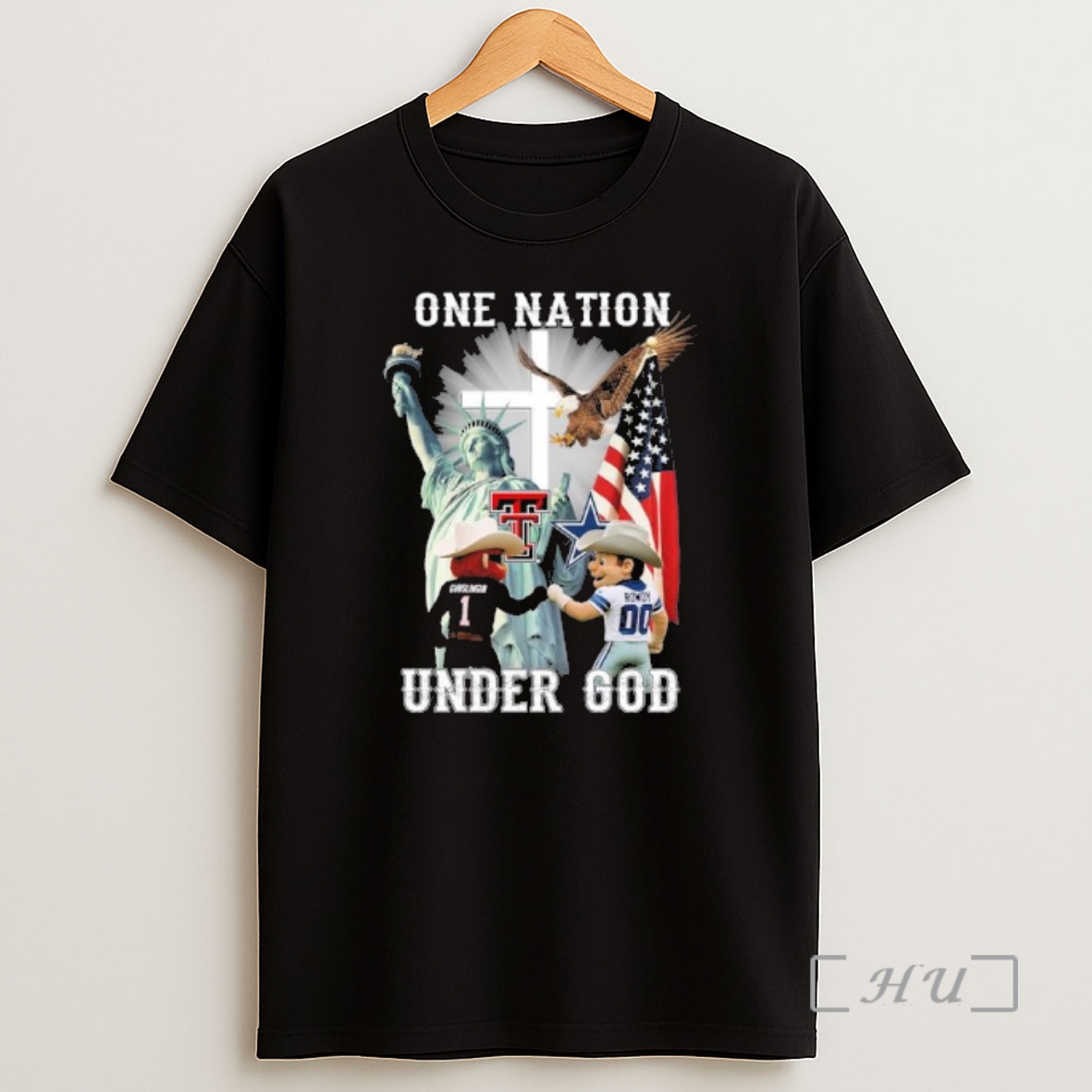Officials One Nation Under God Texas Tech Gunslingin And Cowboys Rowdy Shirt Sweatshirt Tee