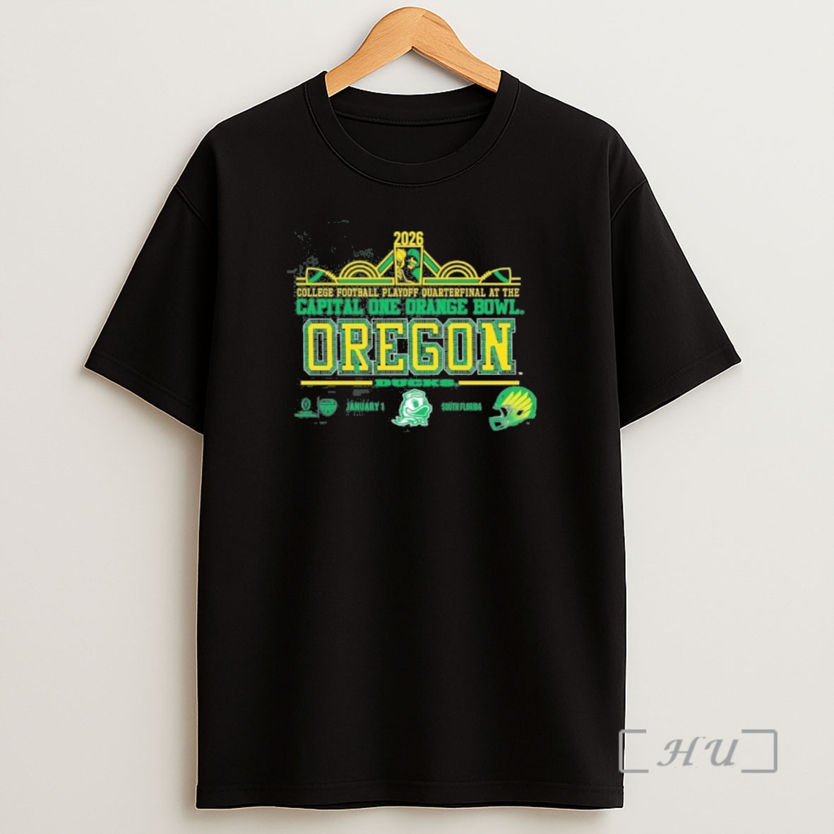 Officials Oregon 2026 Cfp Orange Bowl Art Deco Player Shirt Sweatshirt Tee