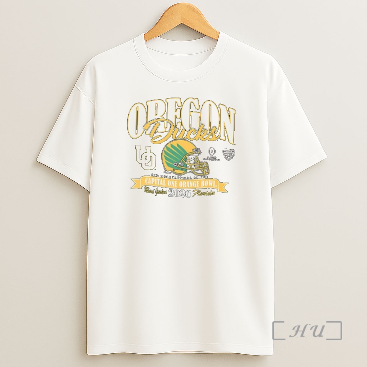 Officials Oregon Ducks College Football Playoff 2026 Orange Bowl Helmet 2 Sided Shirt Sweatshirt Tee