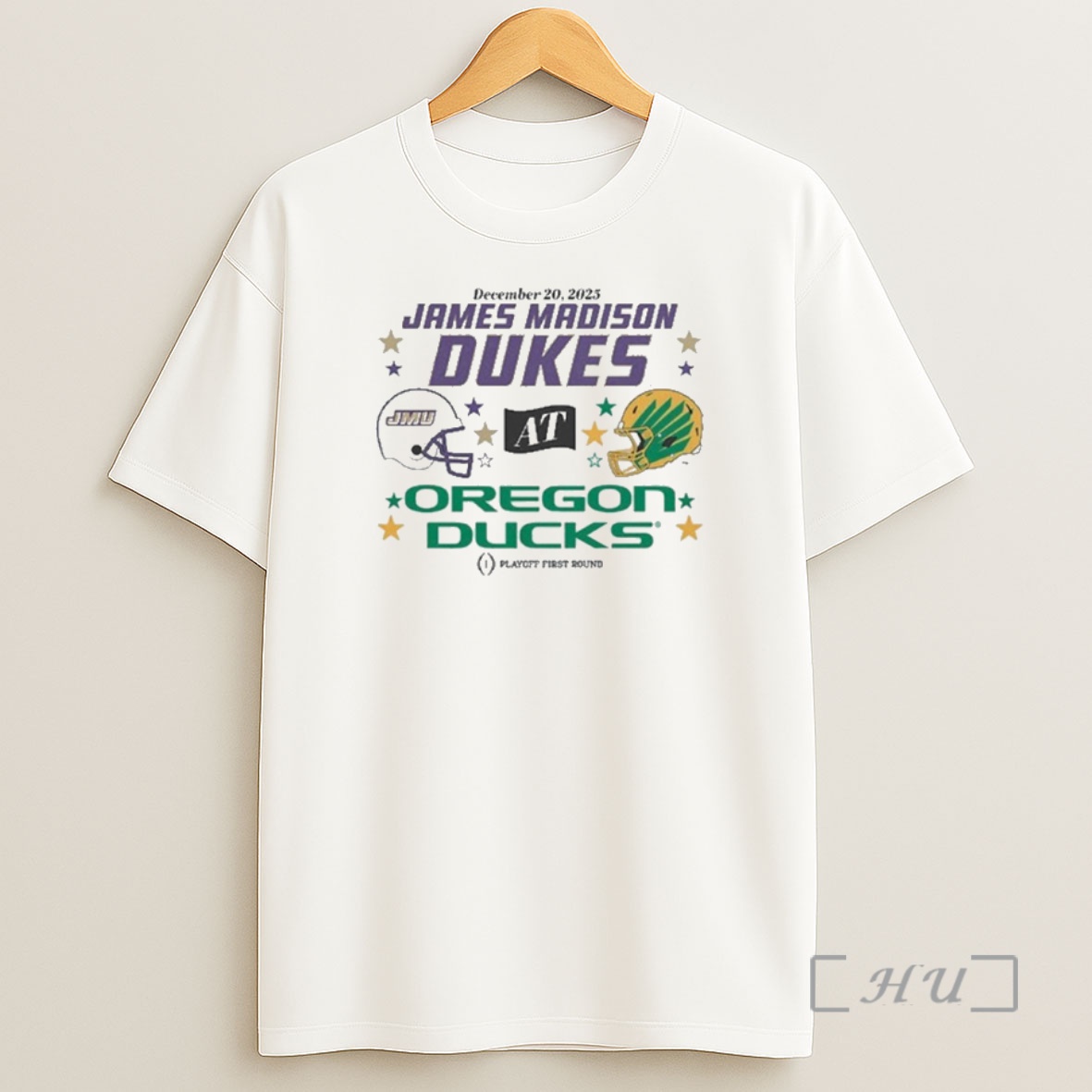 Officials Oregon Ducks Jmu Dukes 2025 Cfp First Round Matchup Shirt Sweatshirt Tee