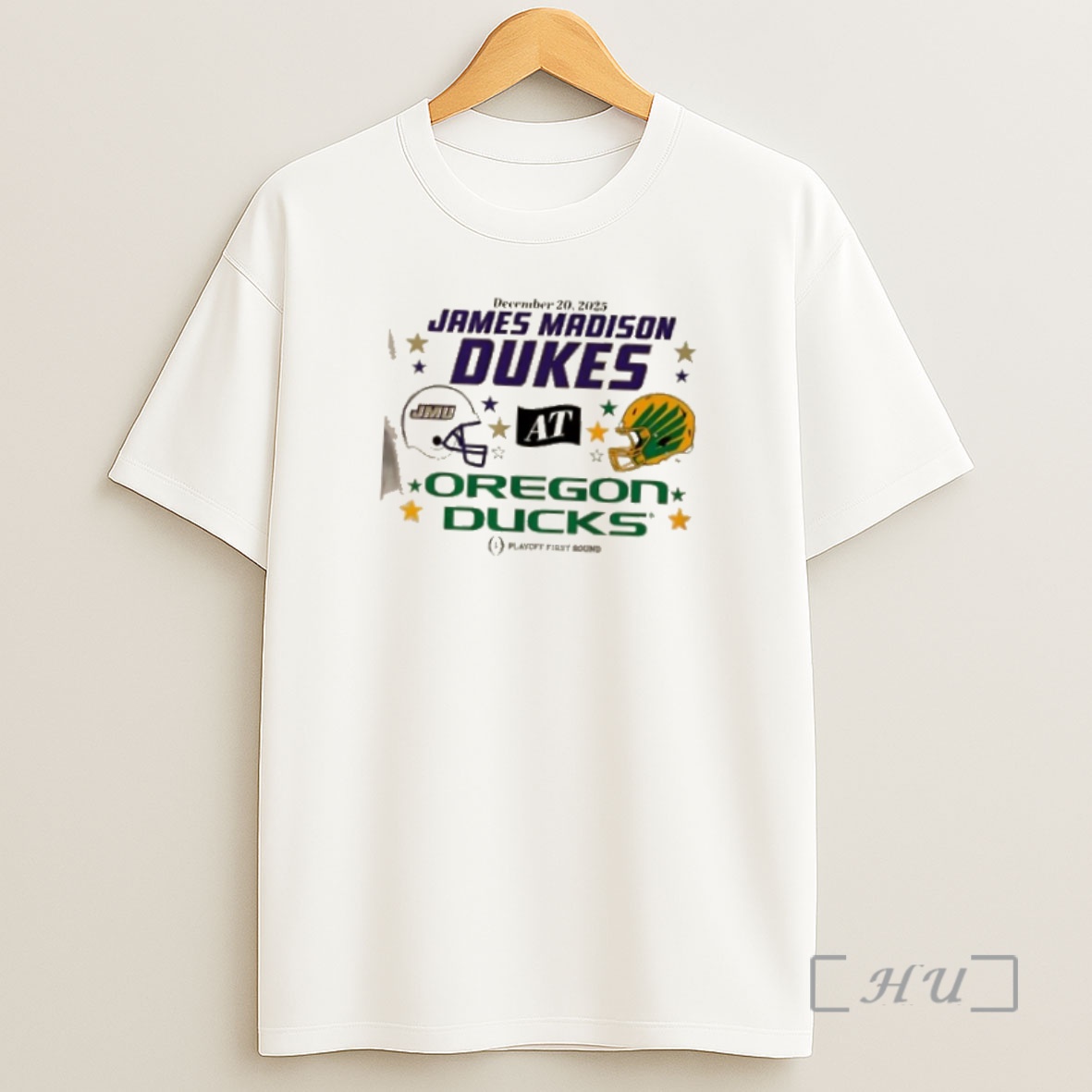 Officials Oregon Ducks And Jmu Dukes 2025 Cfp 1st Round Matchup Shirt Sweatshirt Tee