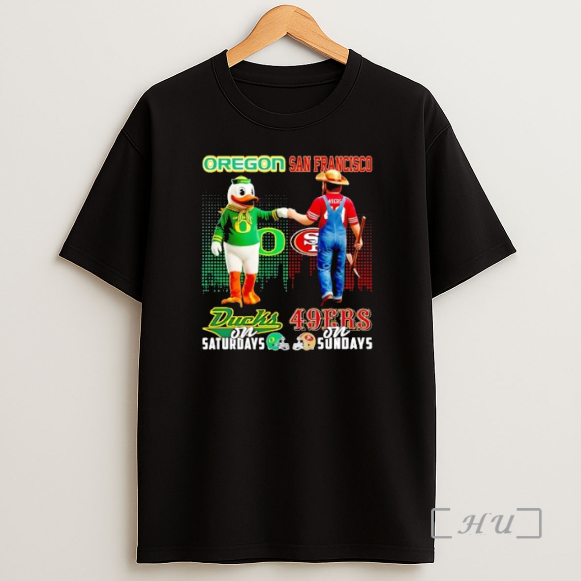 Officials Oregon Ducks On Saturdays Vs San Francisco 49ers On Sundays Gameday Mascot Shirt Sweatshirt Tee